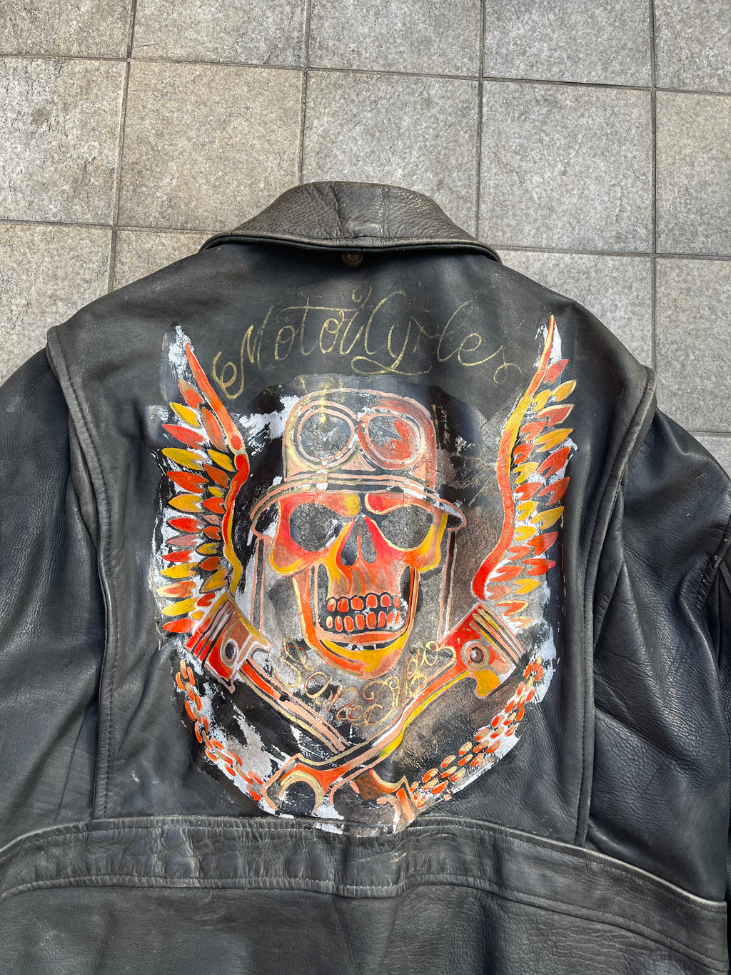 Jordache A-2 Handpainted aviator Bomber Jacket