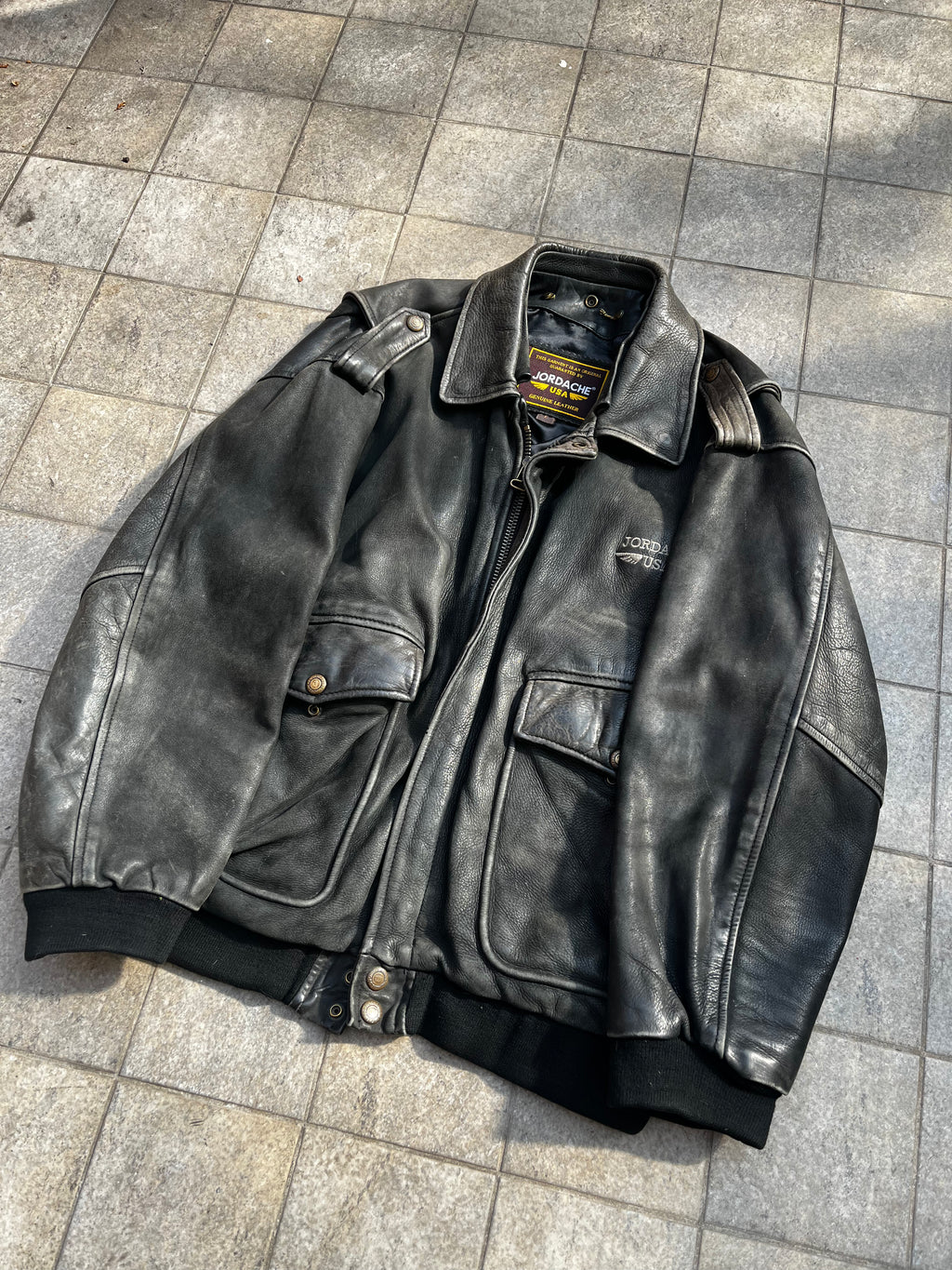Jordache A-2 Handpainted aviator Bomber Jacket