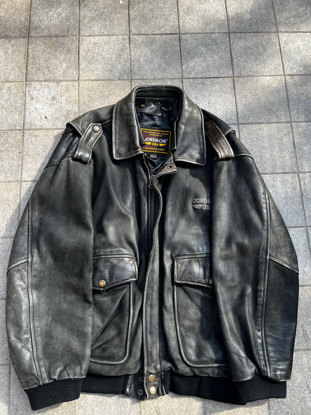 Jordache A-2 Handpainted aviator Bomber Jacket