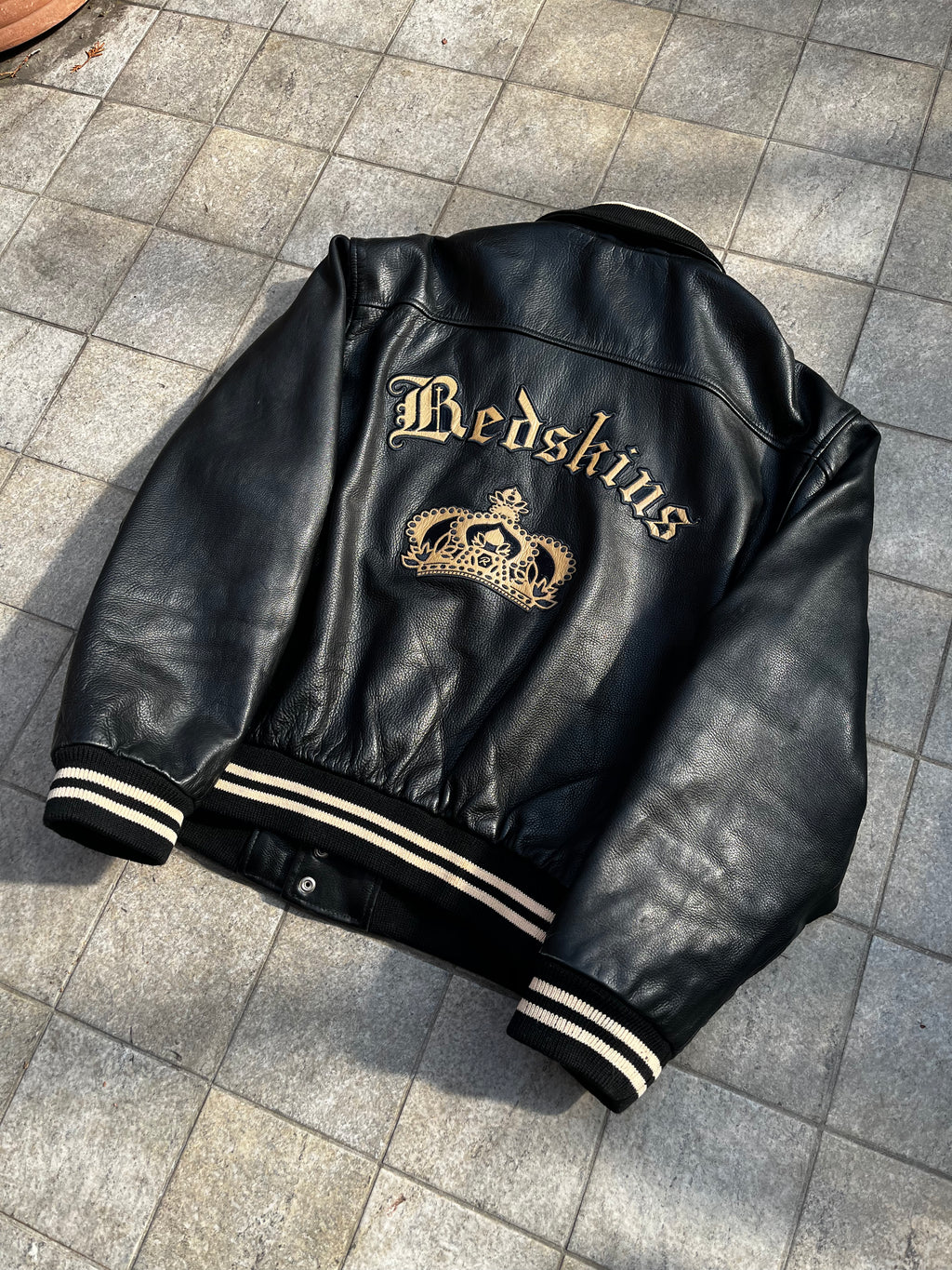 Redskins Varsity Leather Jacket embroidered