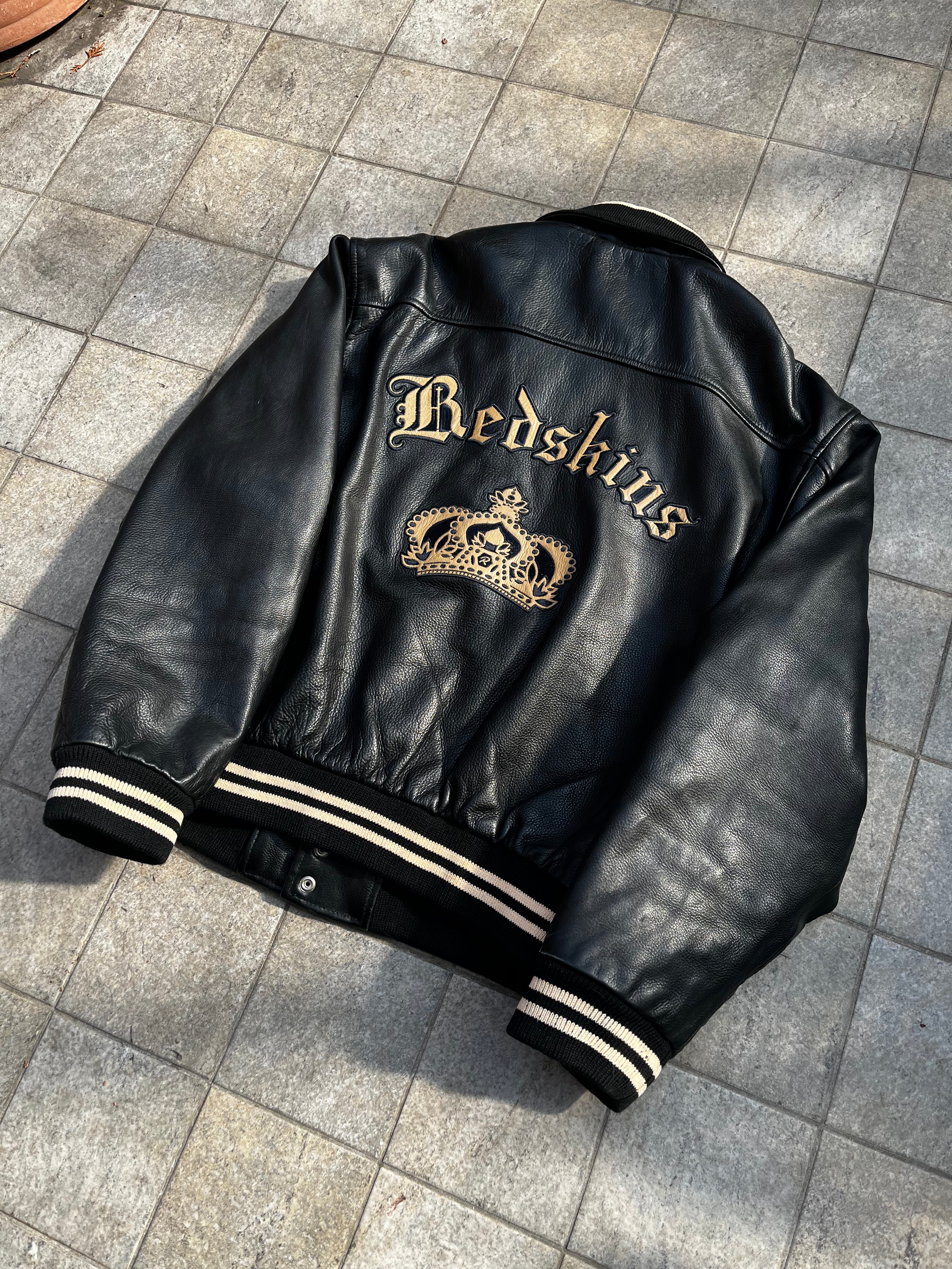 Redskins Varsity Leather Jacket embroidered
