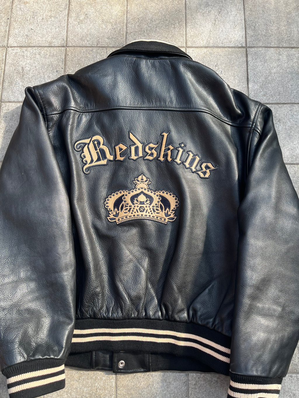 Redskins Varsity Leather Jacket embroidered