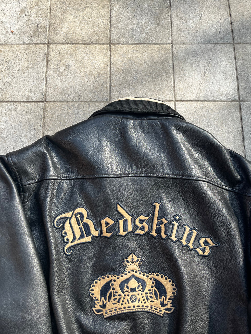 Redskins Varsity Leather Jacket embroidered