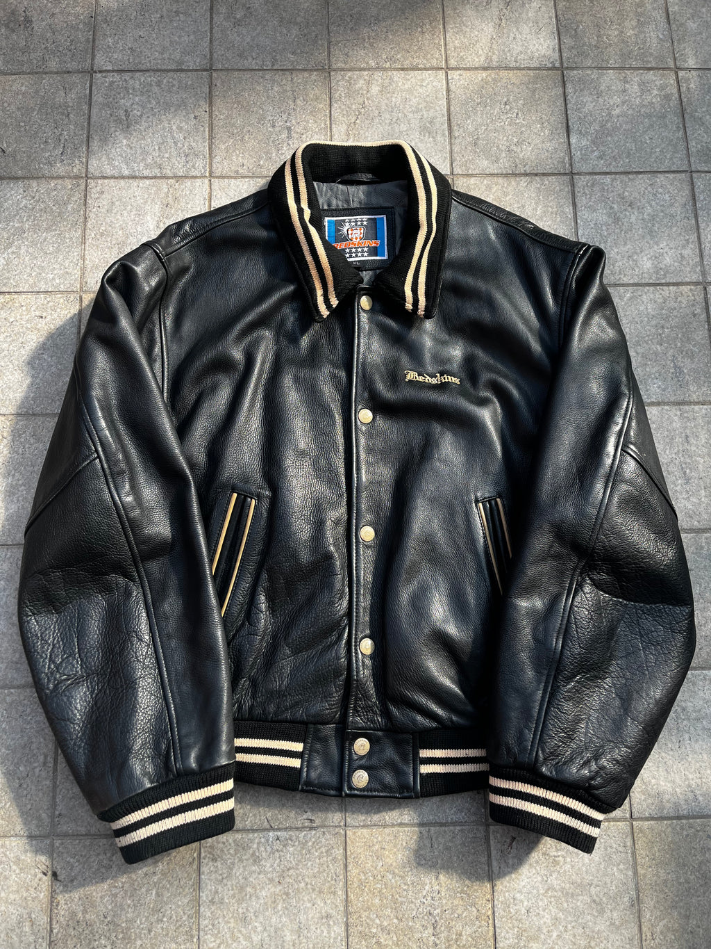 Redskins Varsity Leather Jacket embroidered