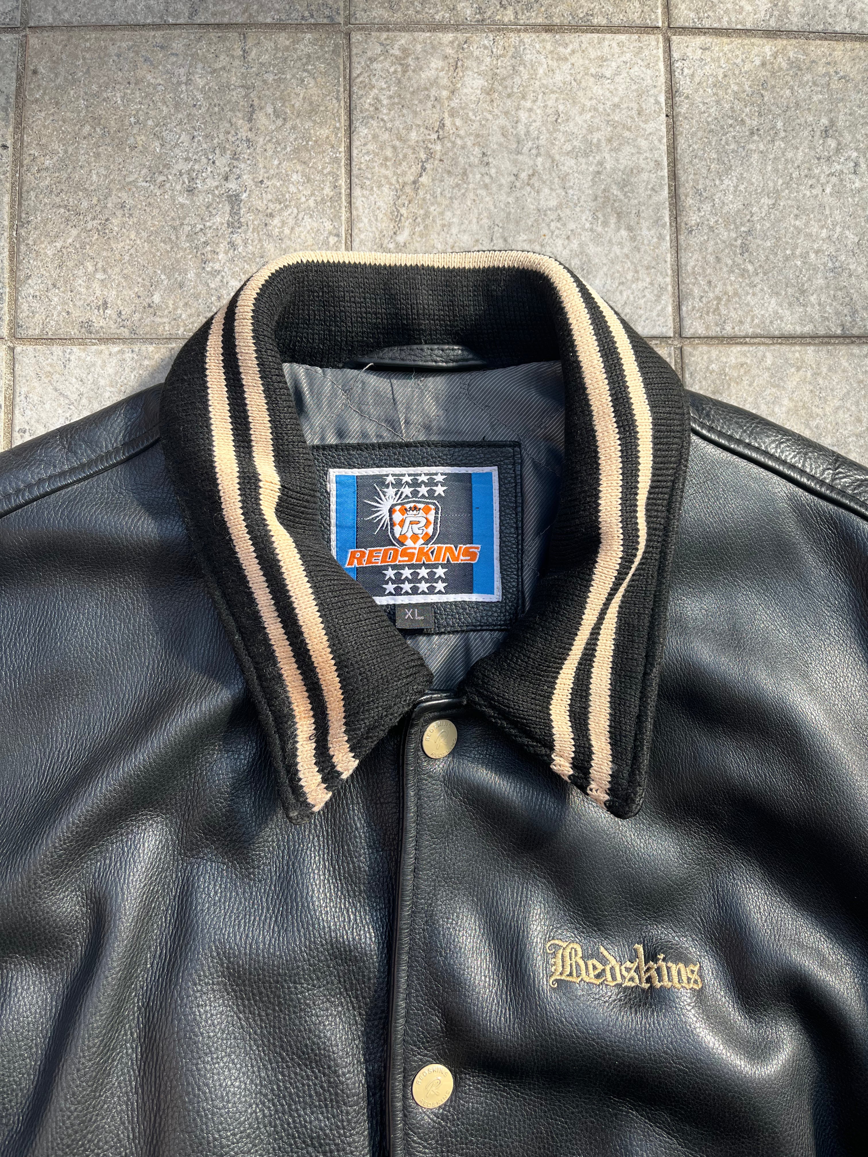 Redskins Varsity Leather Jacket embroidered