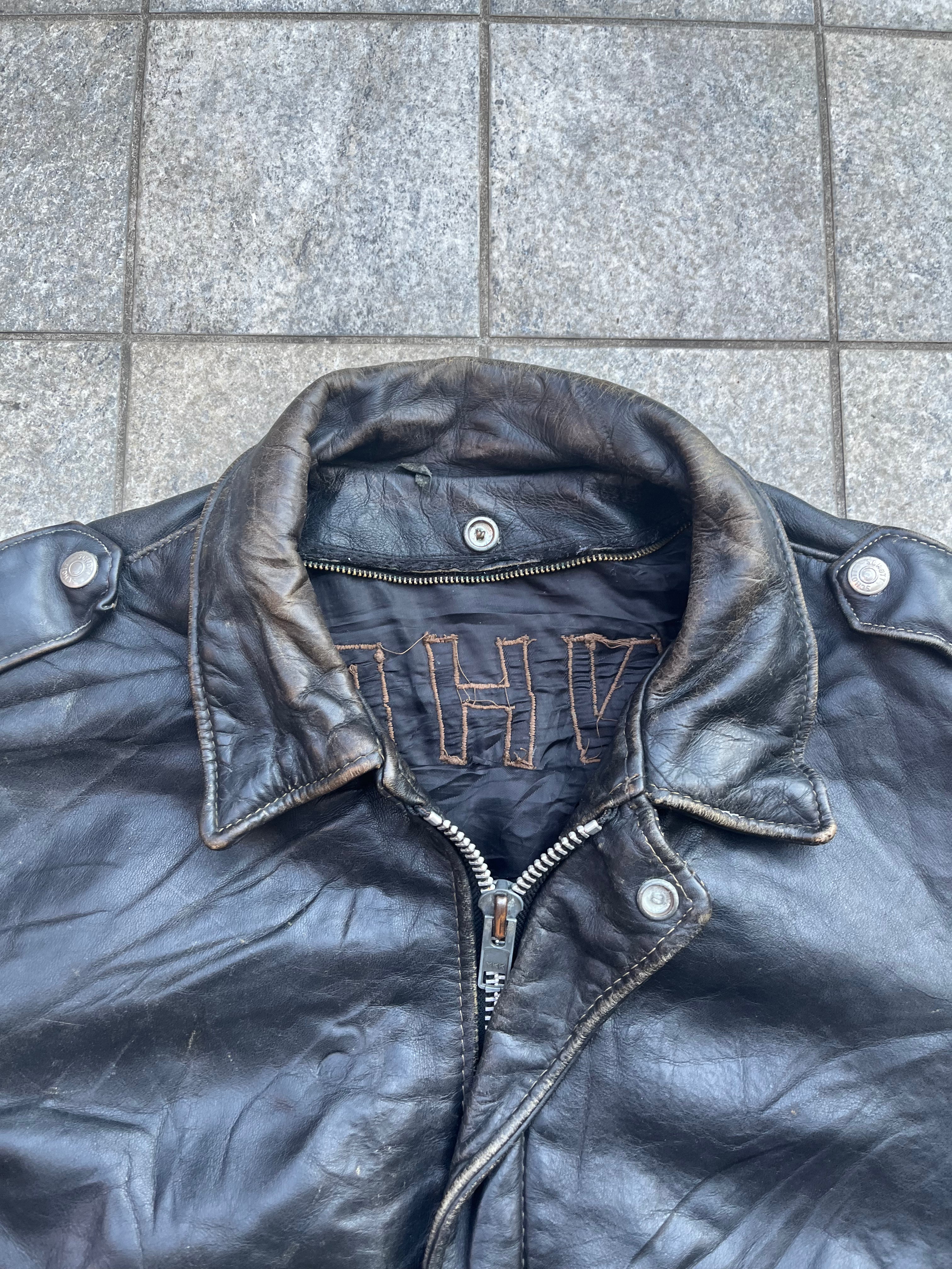 Vintage Schott bomber Jacket with harley davidson patch