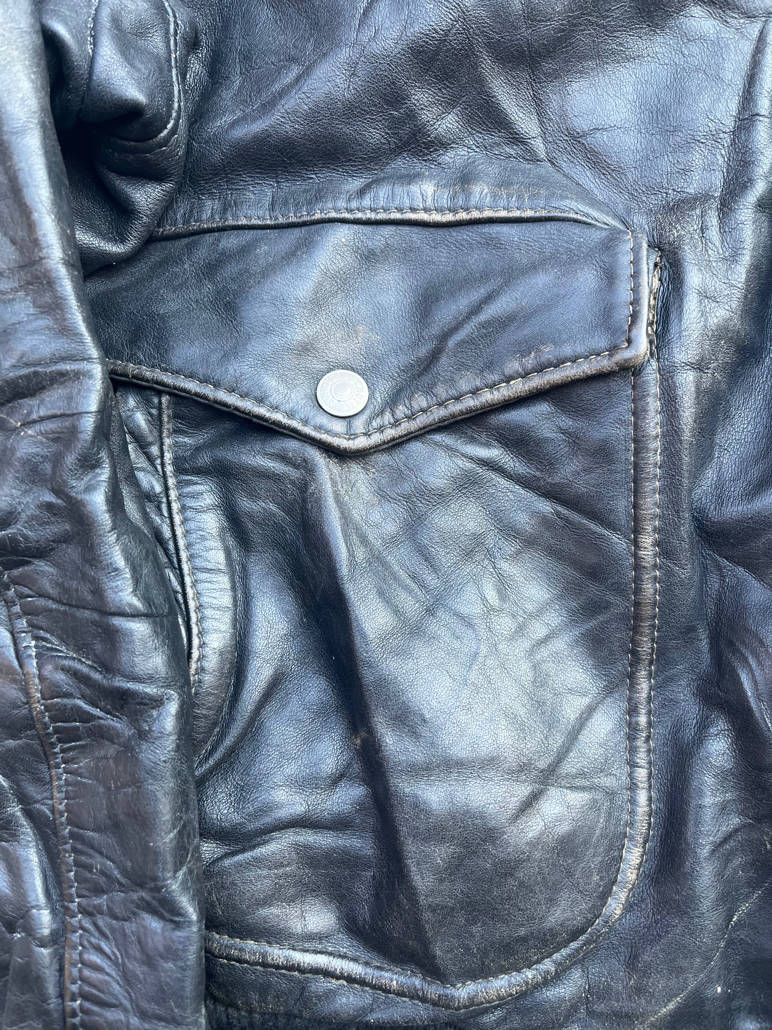 Vintage Schott bomber Jacket with harley davidson patch