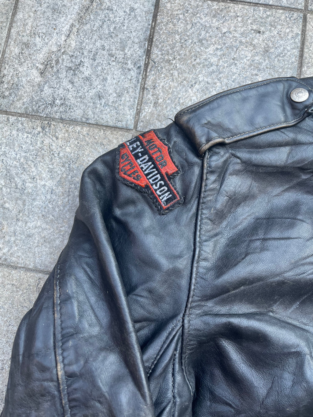 Vintage Schott bomber Jacket with harley davidson patch