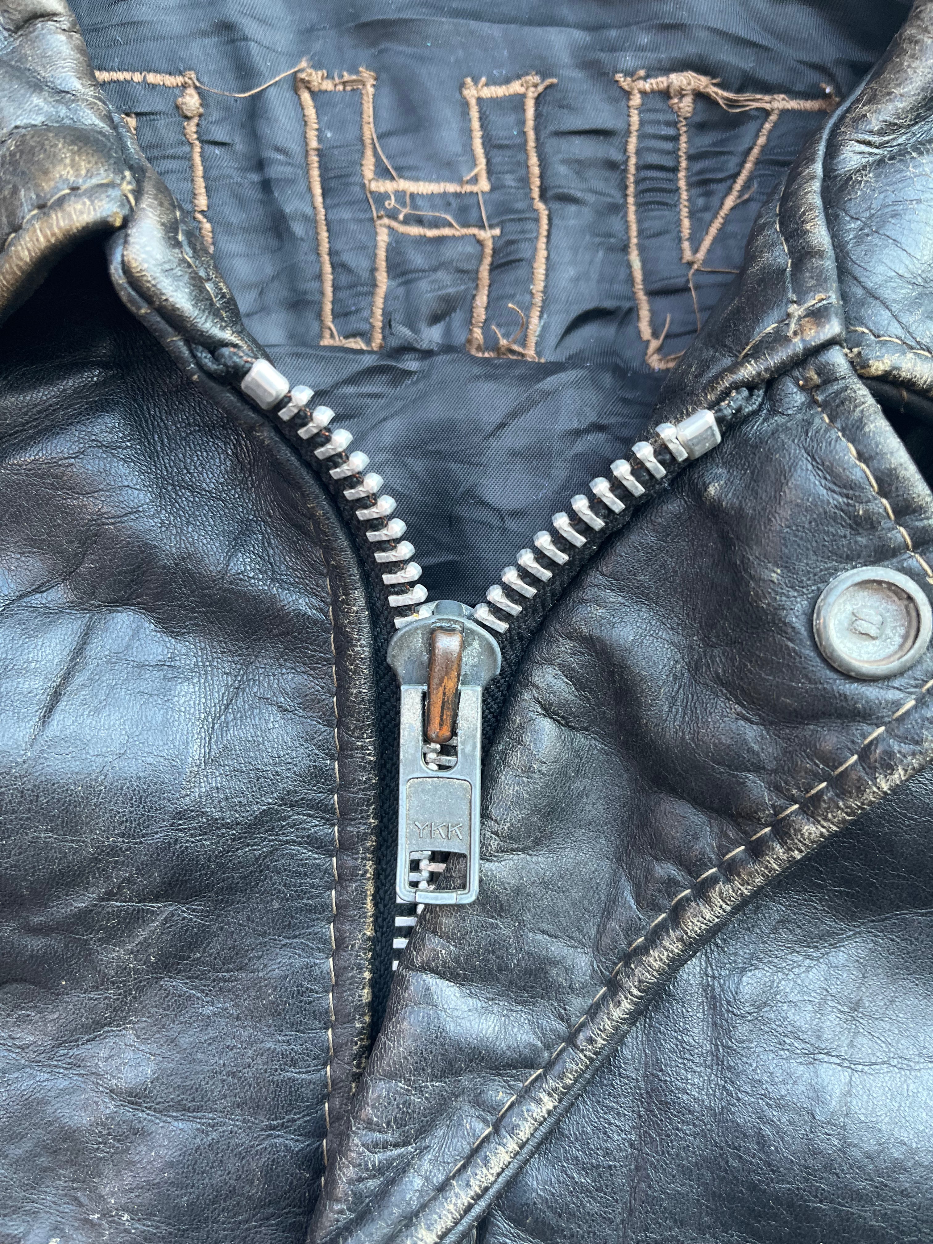 Vintage Schott bomber Jacket with harley davidson patch
