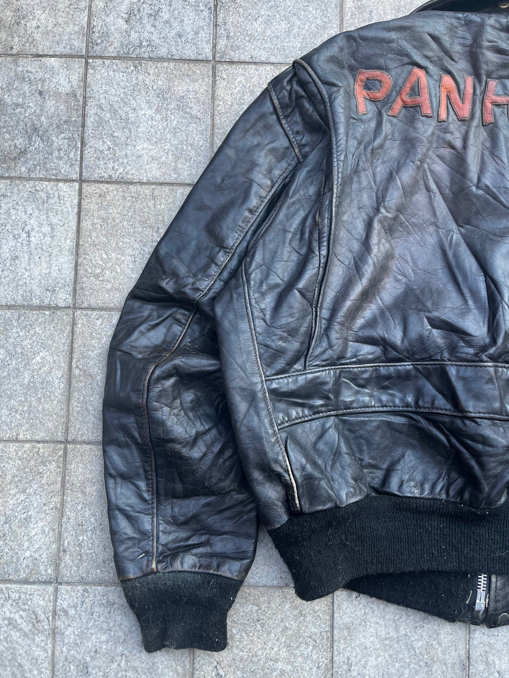 Vintage Schott bomber Jacket with harley davidson patch