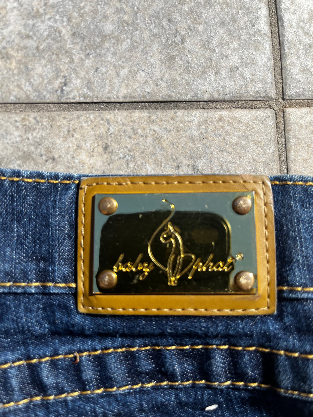 Vintage Cat embroidered Baby Phat Flared Jeans