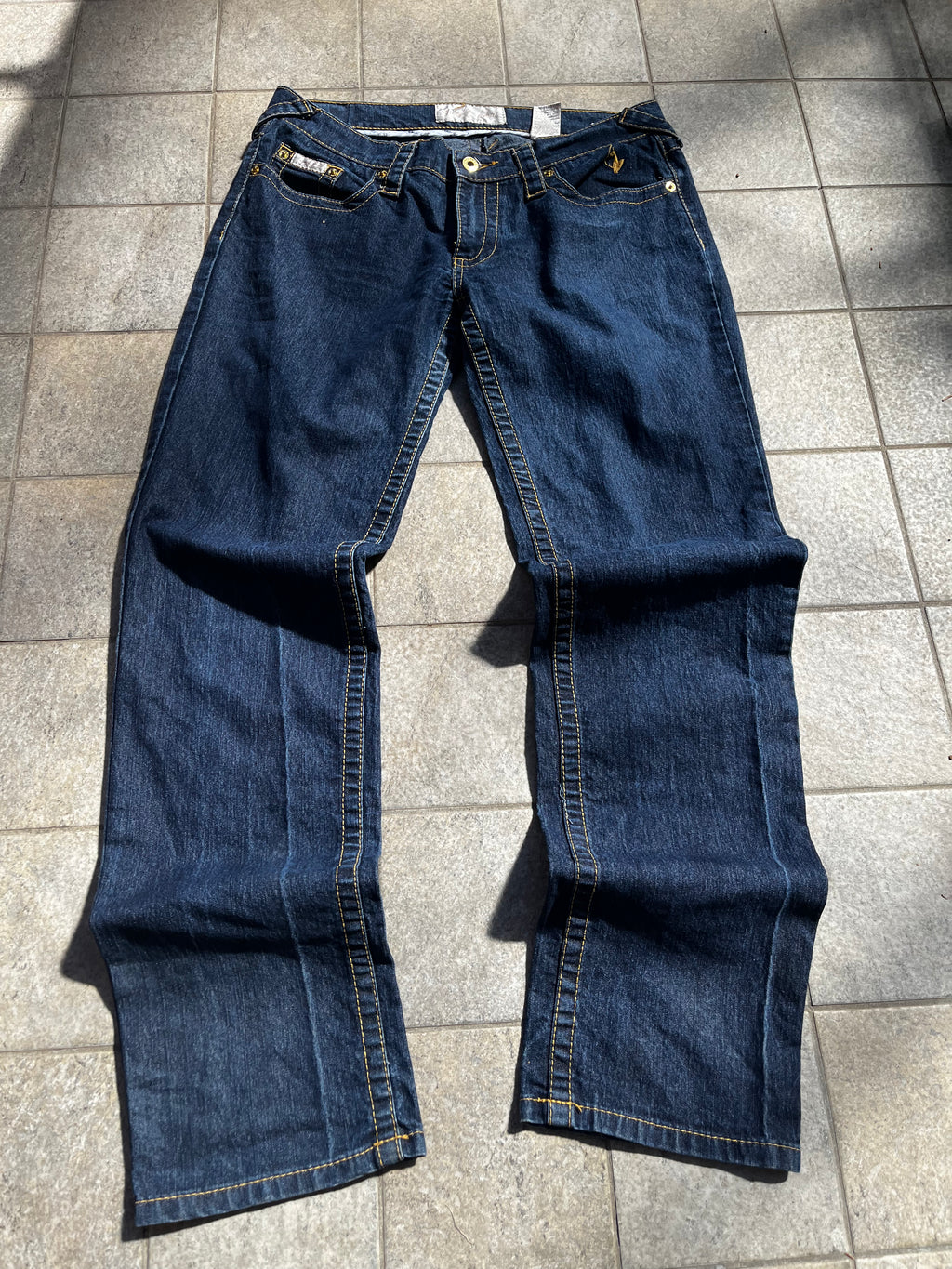 Vintage Cat embroidered Baby Phat Flared Jeans