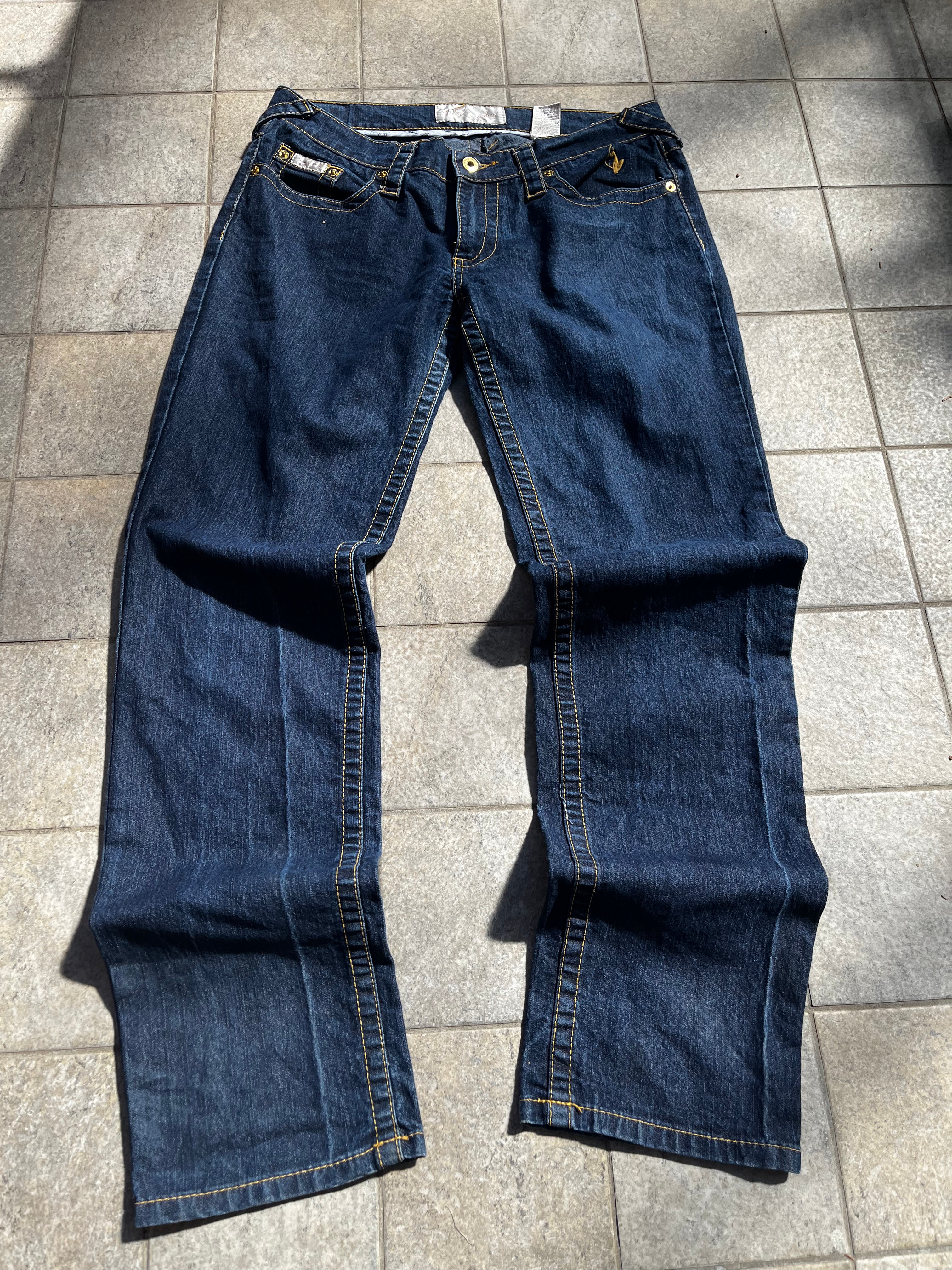 Vintage Cat embroidered Baby Phat Flared Jeans