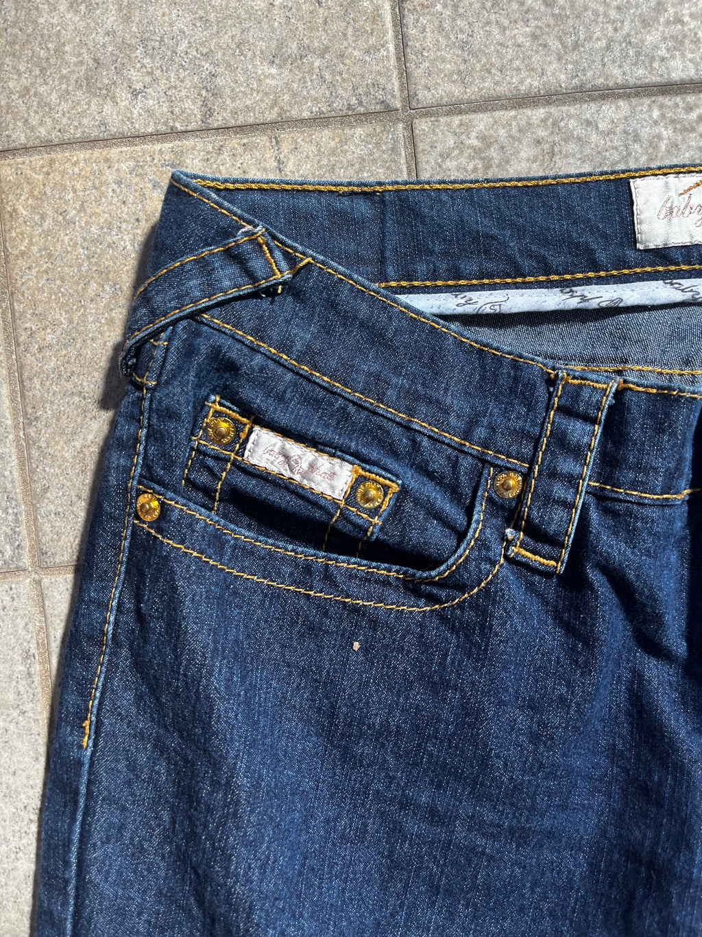 Vintage Cat embroidered Baby Phat Flared Jeans