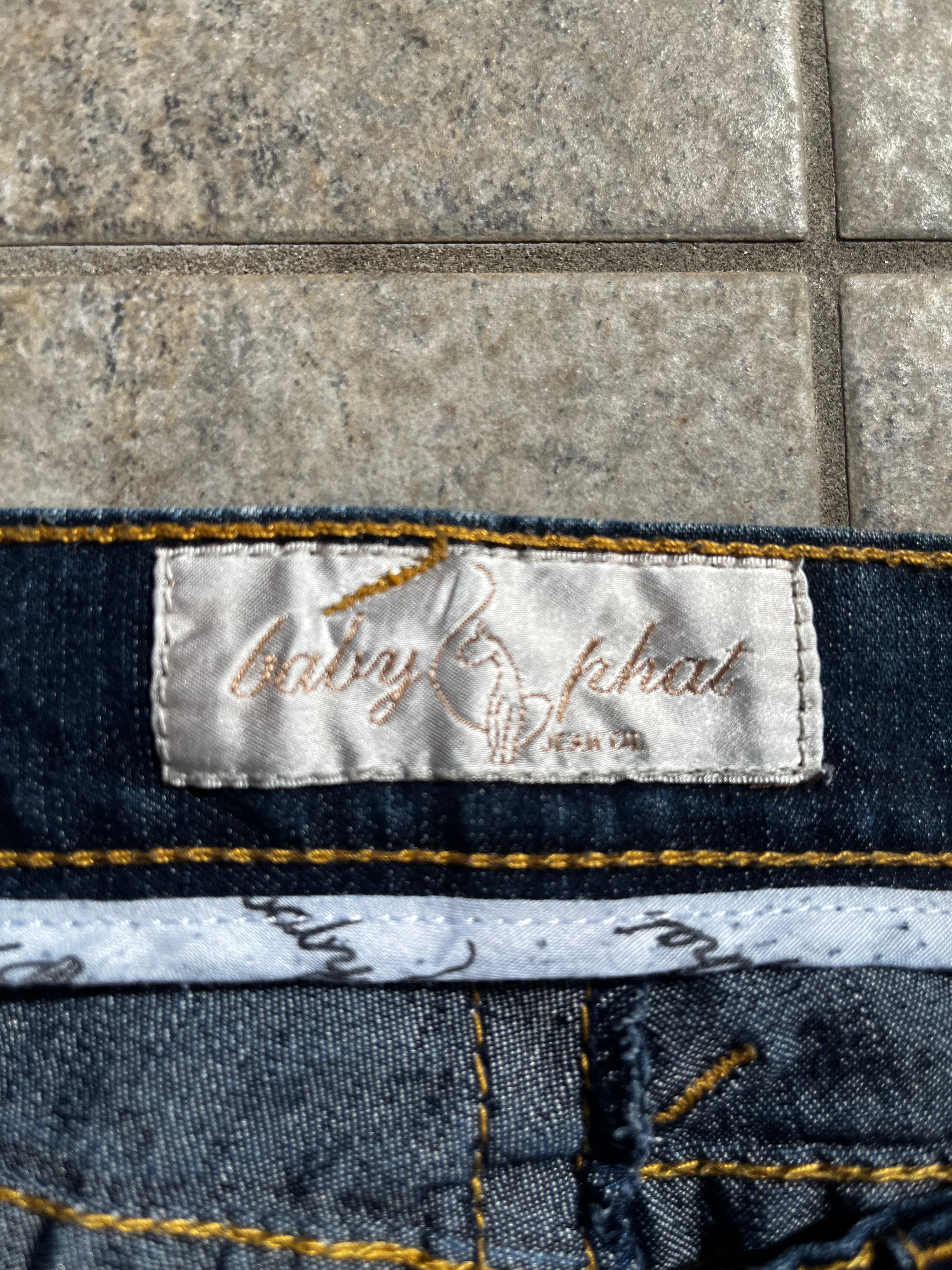 Vintage Cat embroidered Baby Phat Flared Jeans