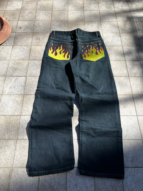 Baggy Flame embroidered Jeans