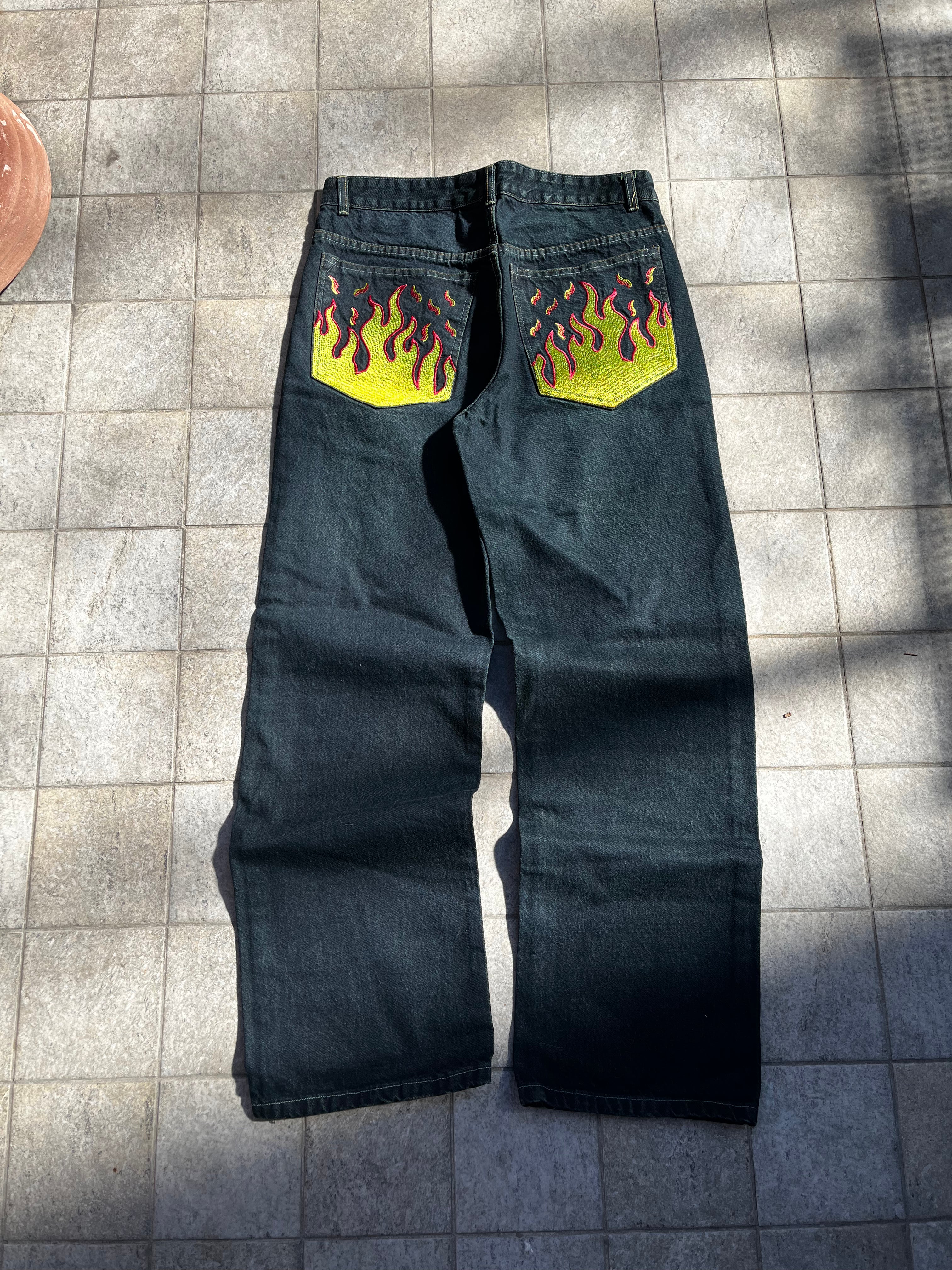 Baggy Flame embroidered Jeans