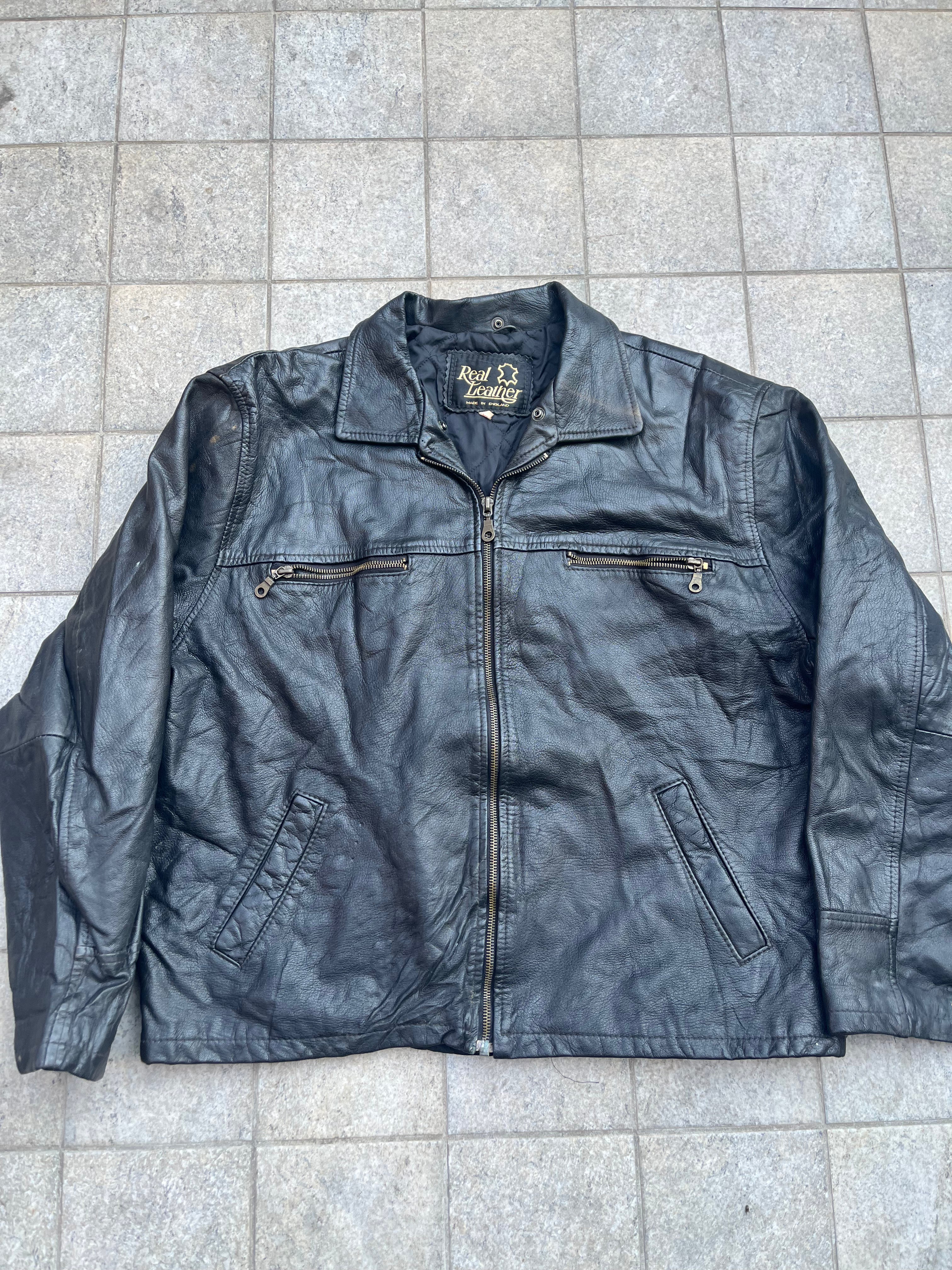 Real Leather Bomber Jacket