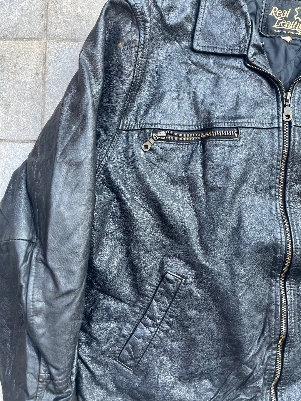 Real Leather Bomber Jacket