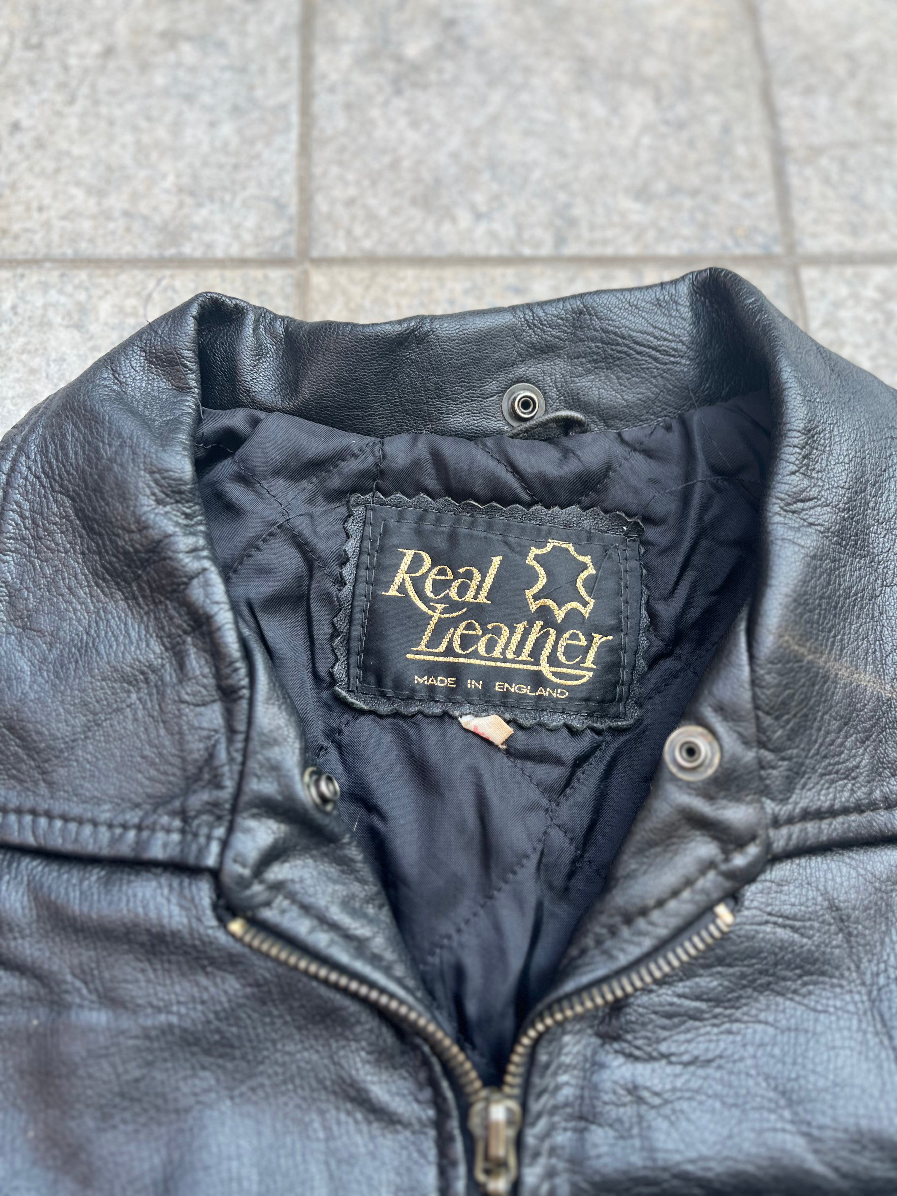 Real Leather Bomber Jacket