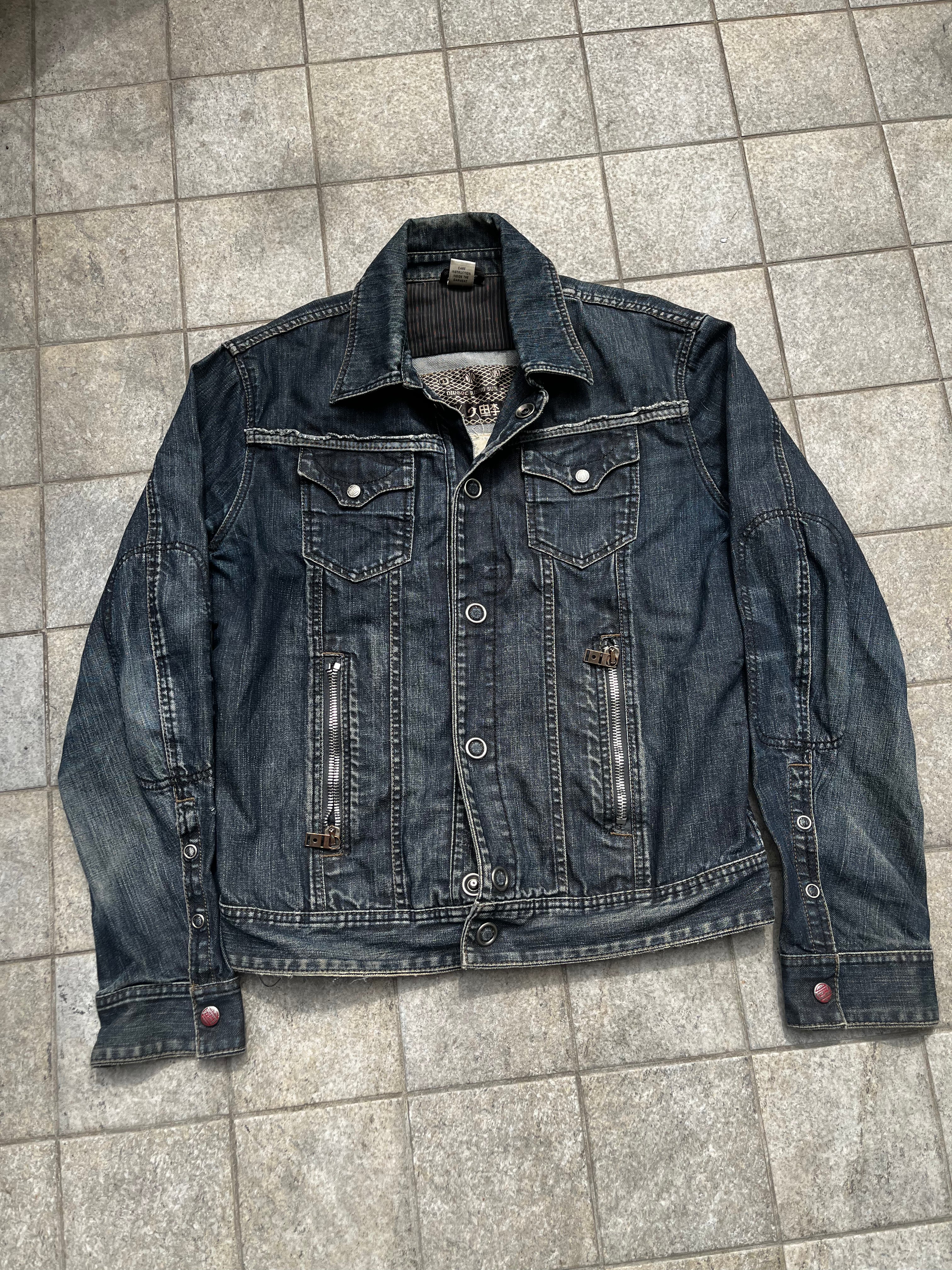 Diesel Rising sun denim Jacket with backprint