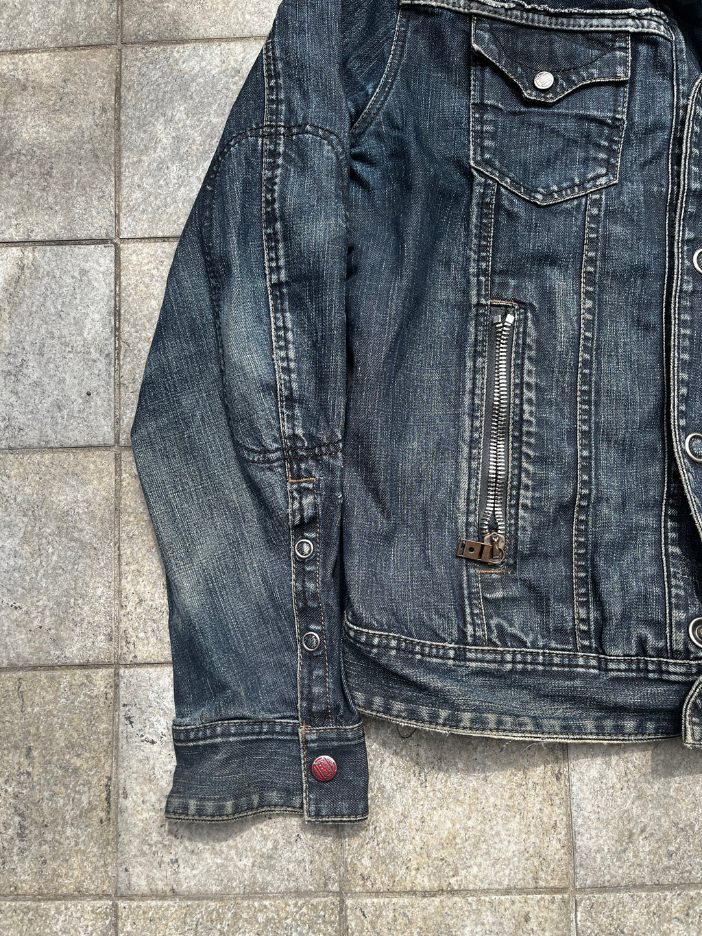 Diesel Rising sun denim Jacket with backprint