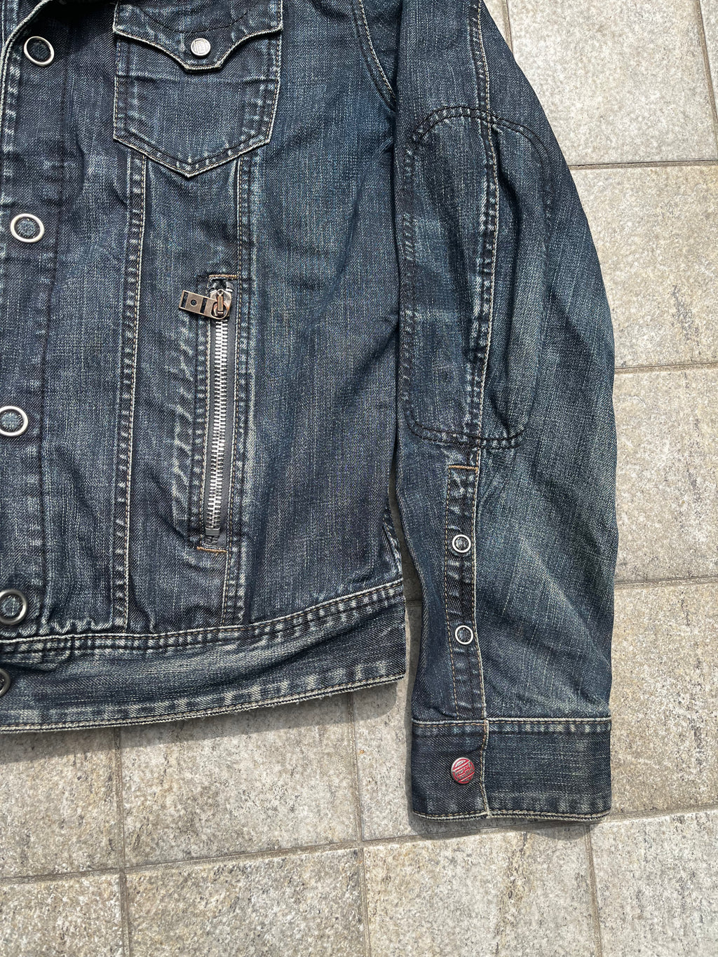 Diesel Rising sun denim Jacket with backprint
