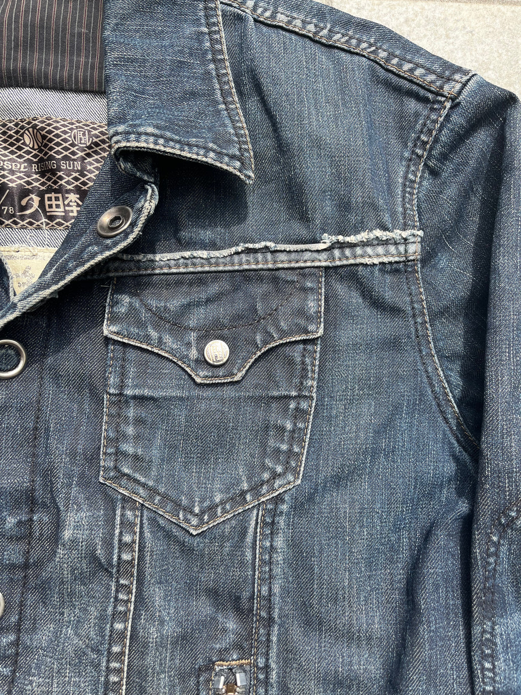 Diesel Rising sun denim Jacket with backprint