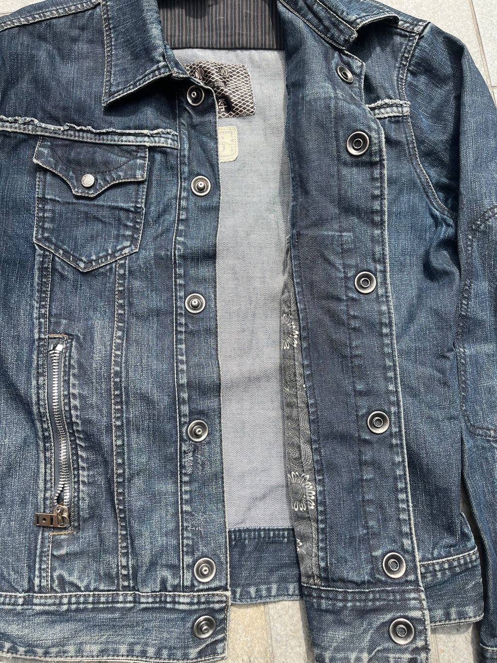 Diesel Rising sun denim Jacket with backprint