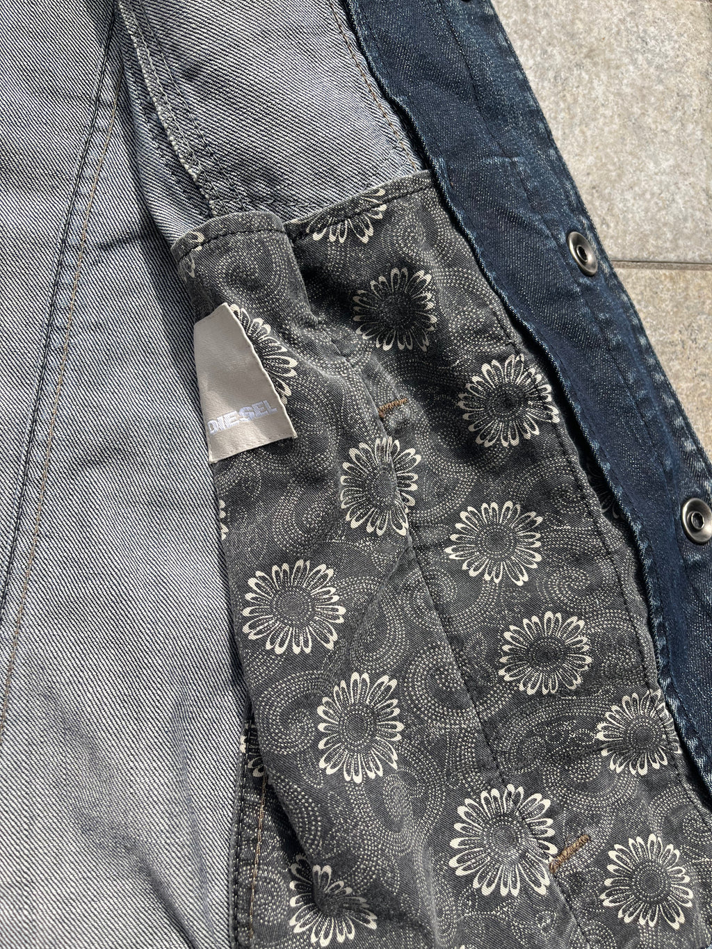 Diesel Rising sun denim Jacket with backprint