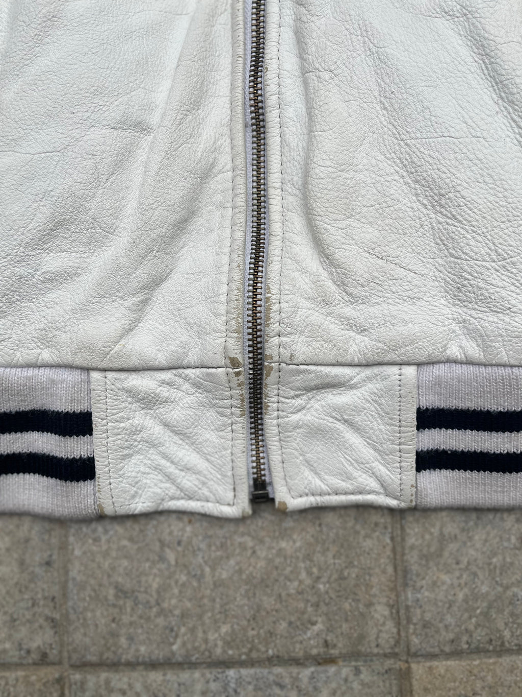 Redskins Total white Varsity Leather Jacket