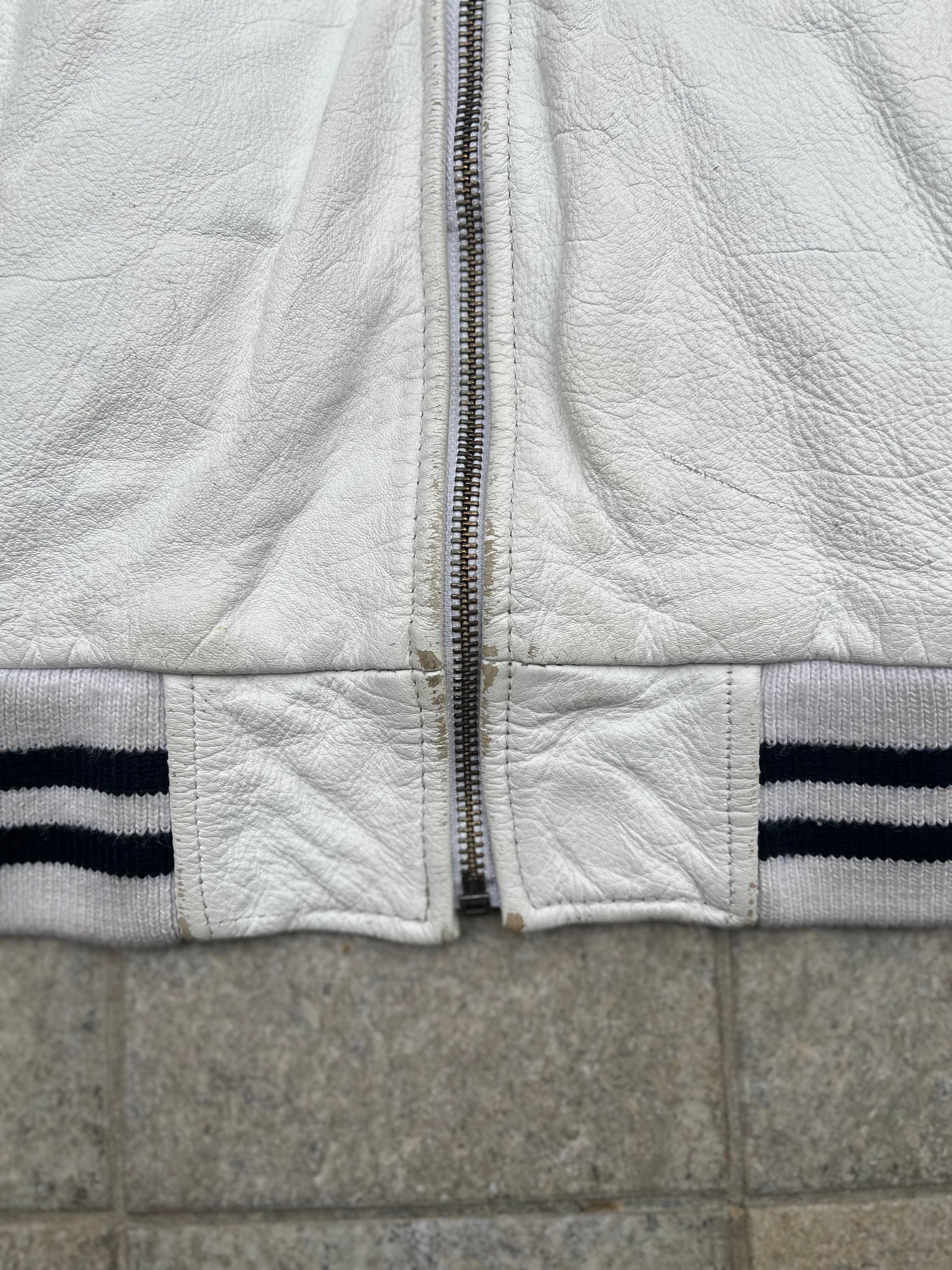 Redskins Total white Varsity Leather Jacket