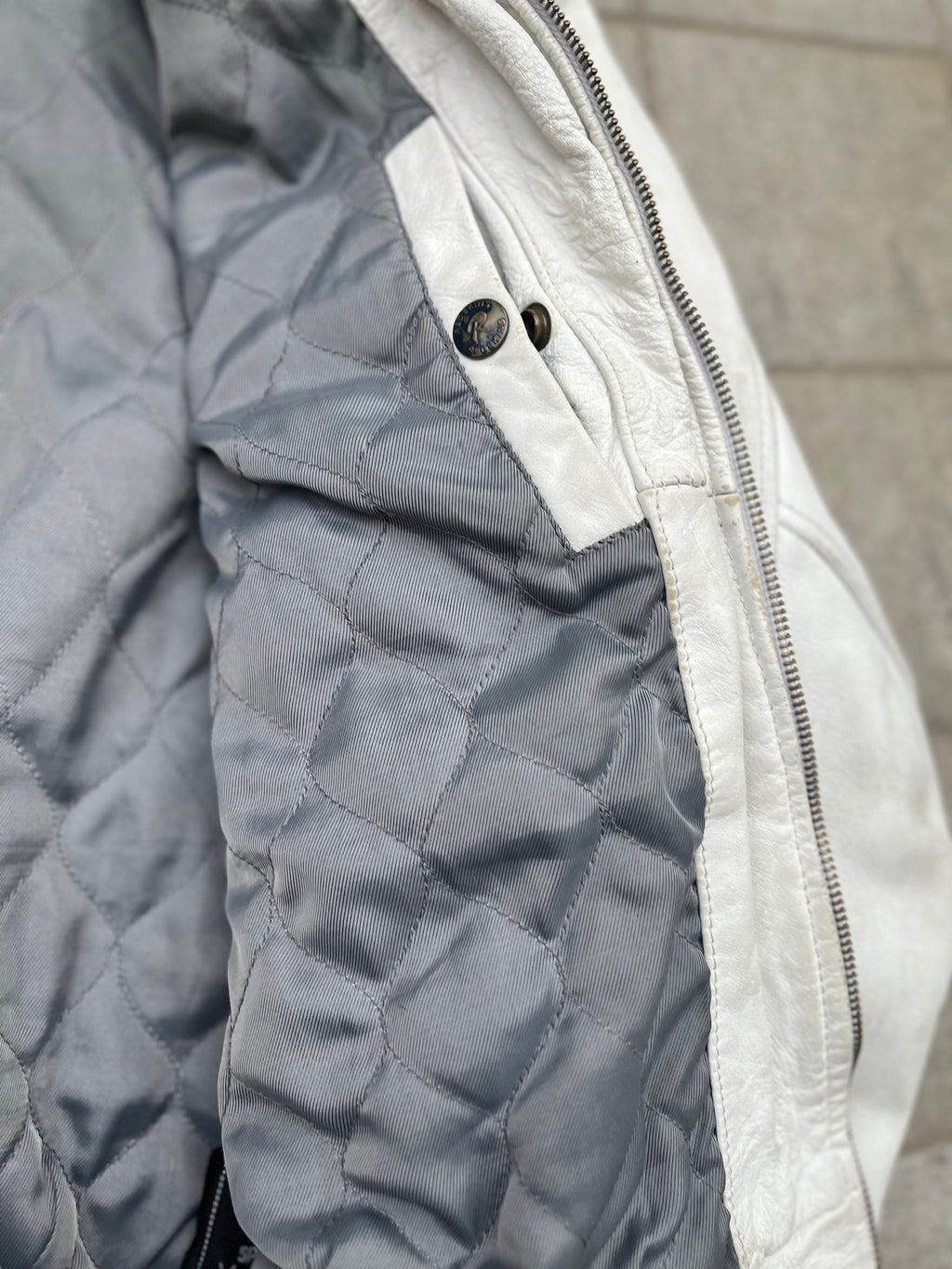 Redskins Total white Varsity Leather Jacket