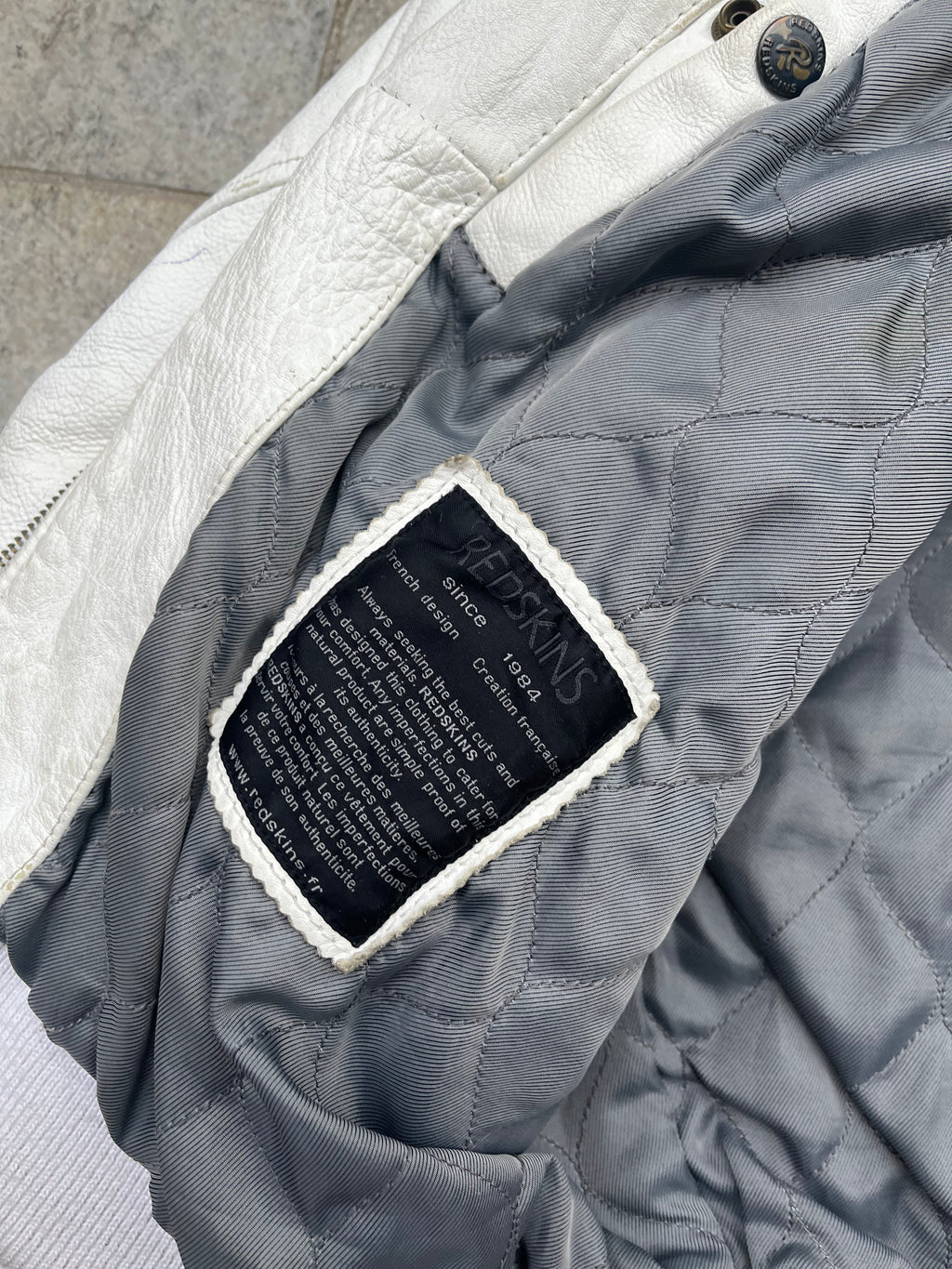 Redskins Total white Varsity Leather Jacket
