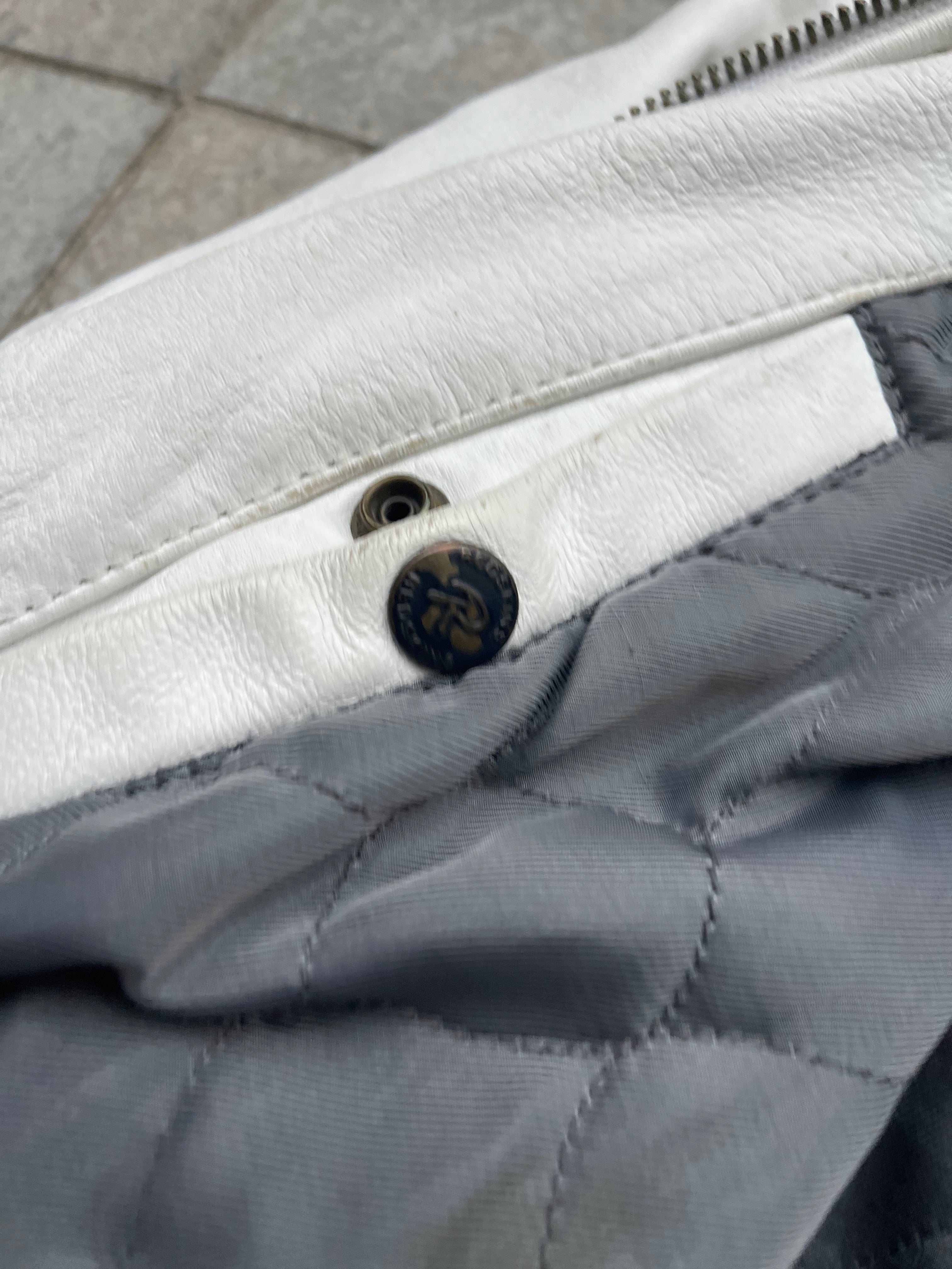 Redskins Total white Varsity Leather Jacket