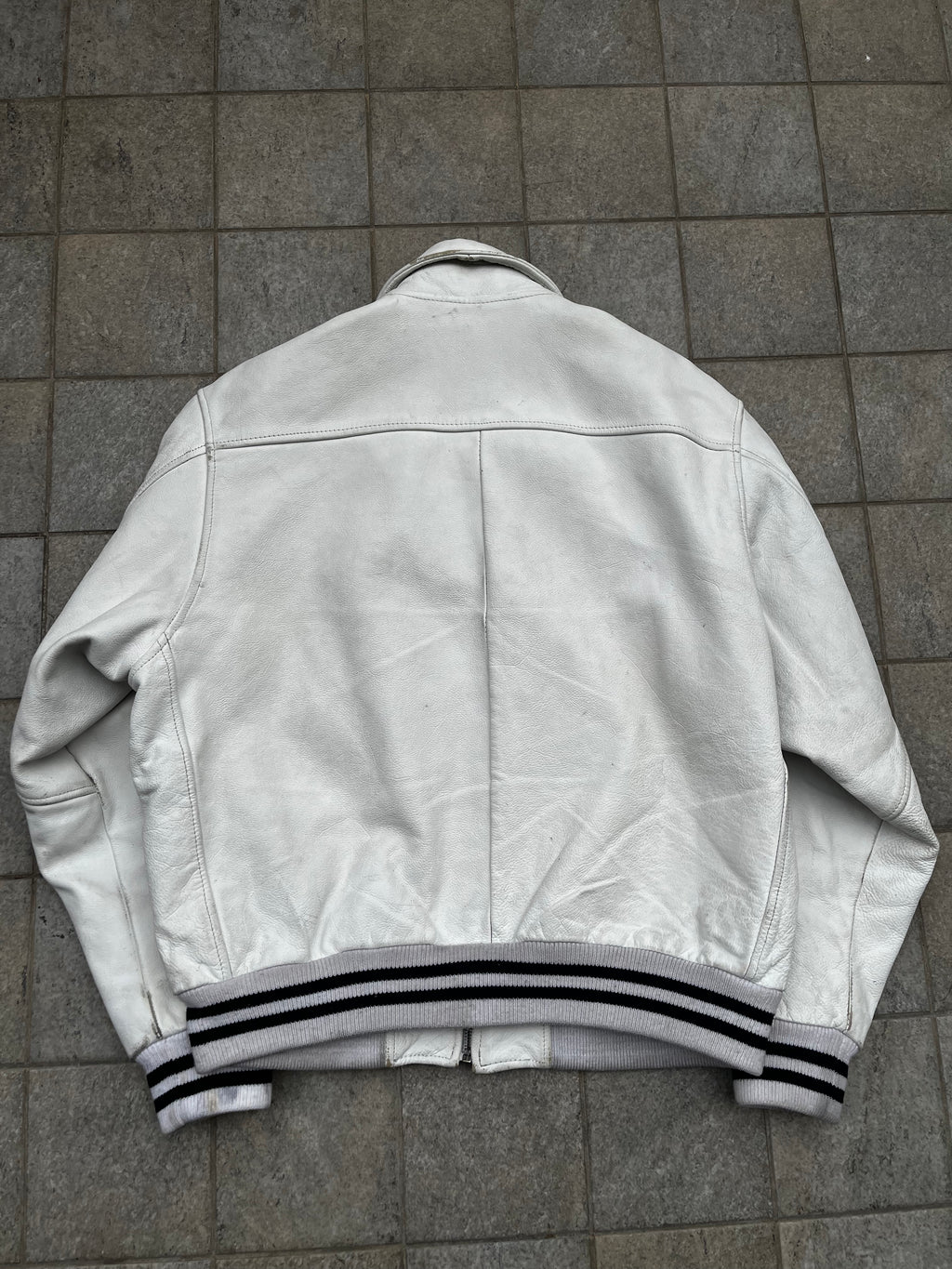 Redskins Total white Varsity Leather Jacket