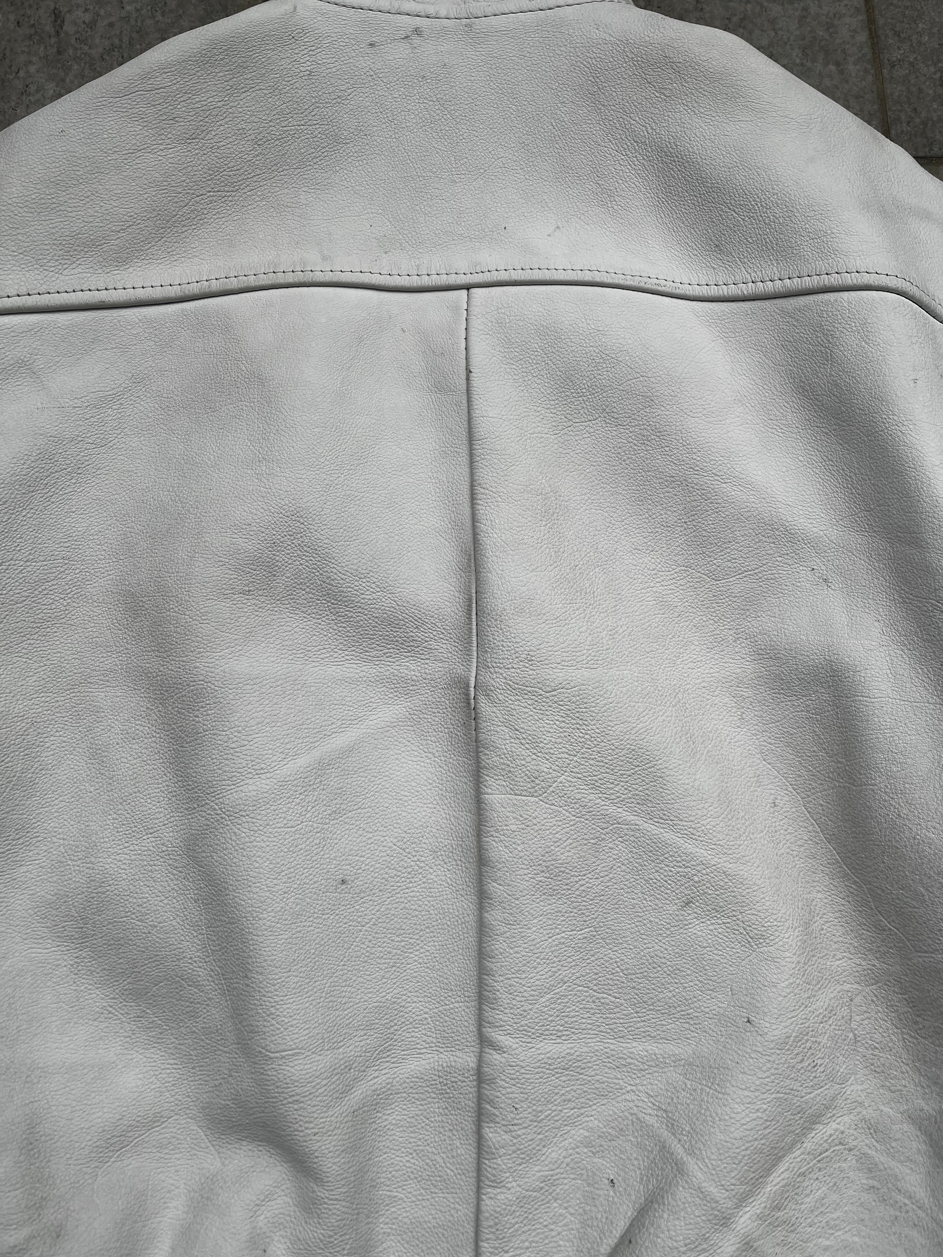 Redskins Total white Varsity Leather Jacket