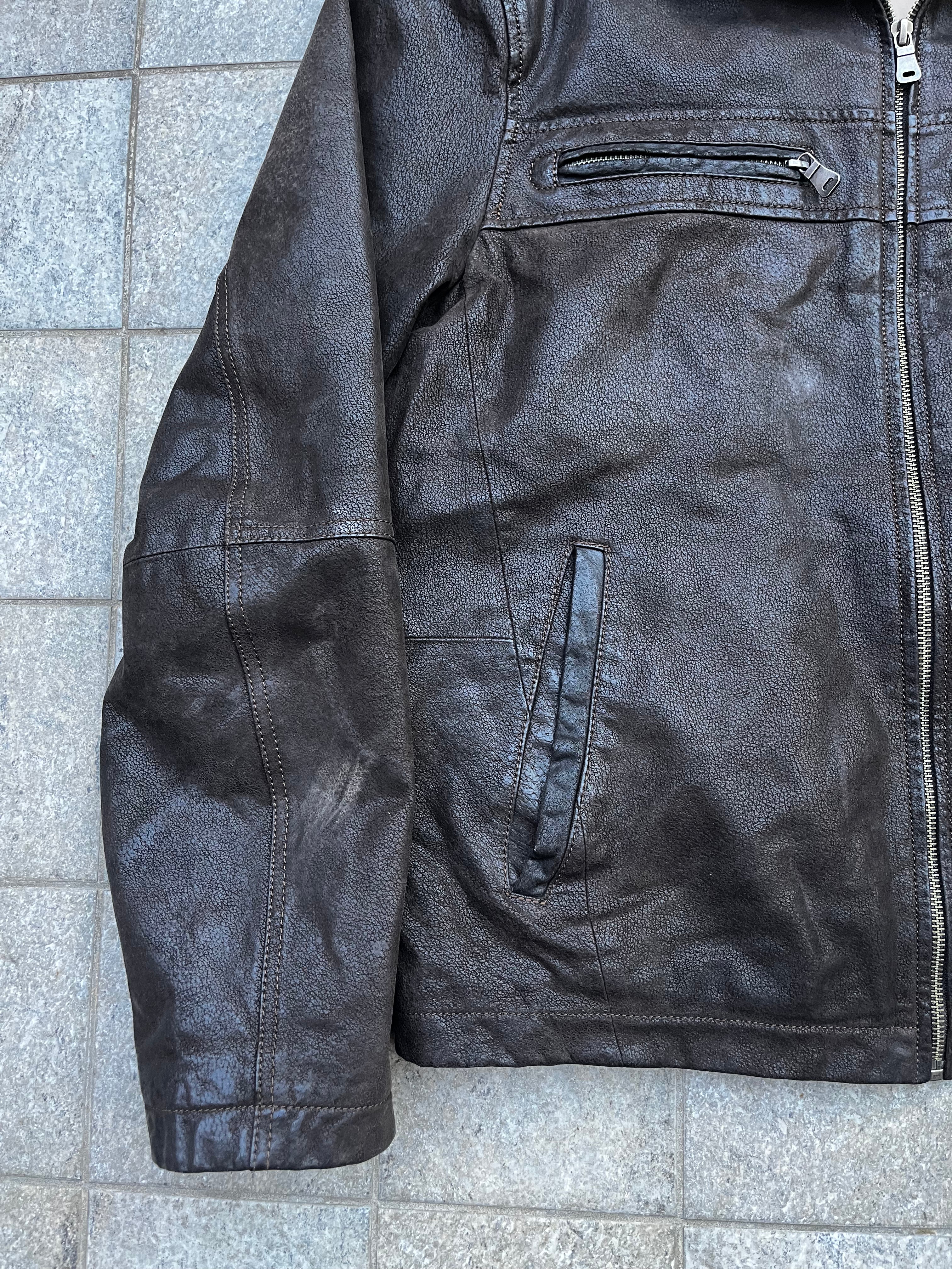 Vintage Leather Bomber Jacket