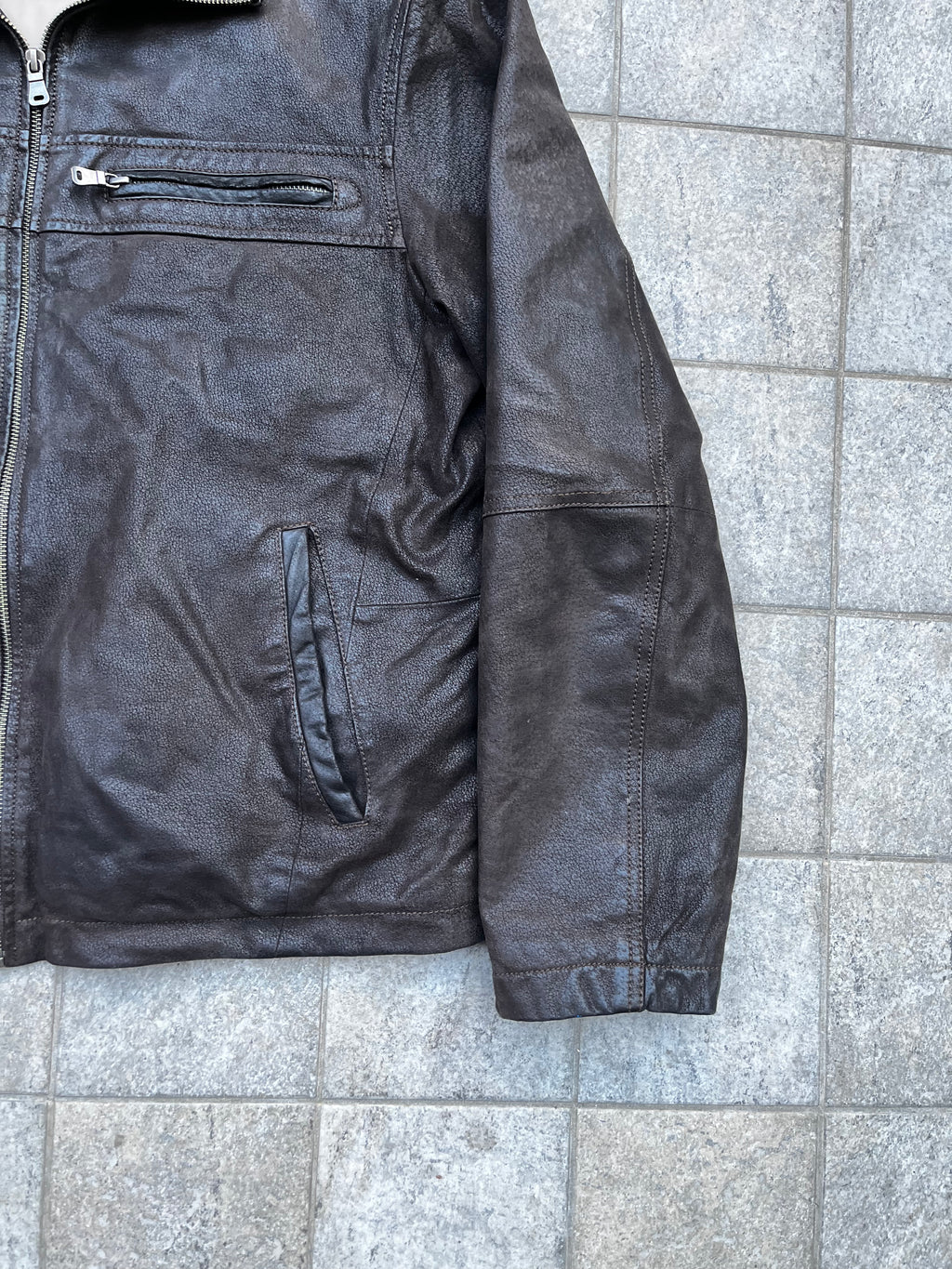 Vintage Leather Bomber Jacket