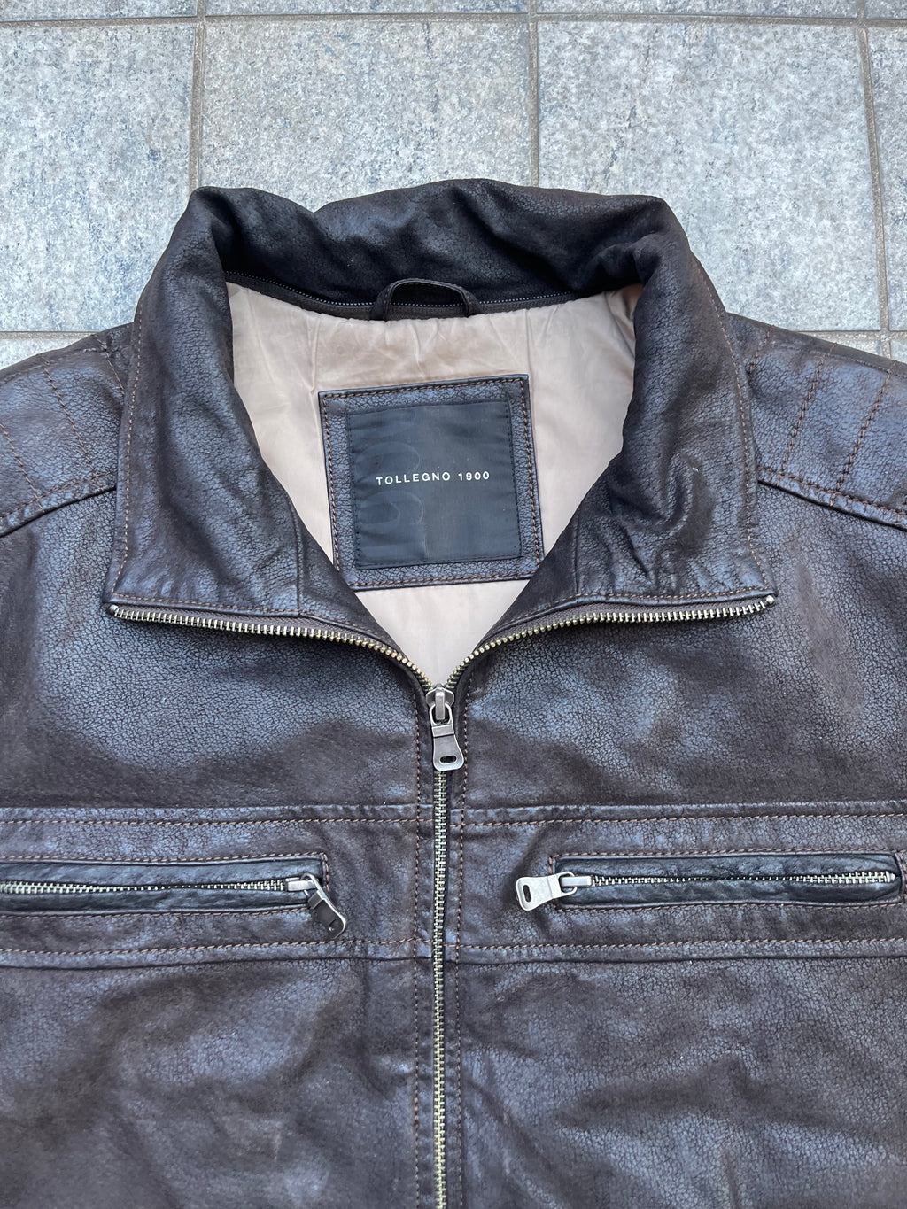 Vintage Leather Bomber Jacket