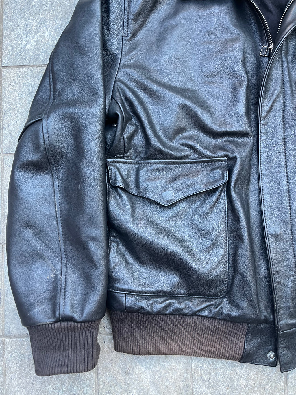 Vintage INFINITY Leather aviator bomber Jacket