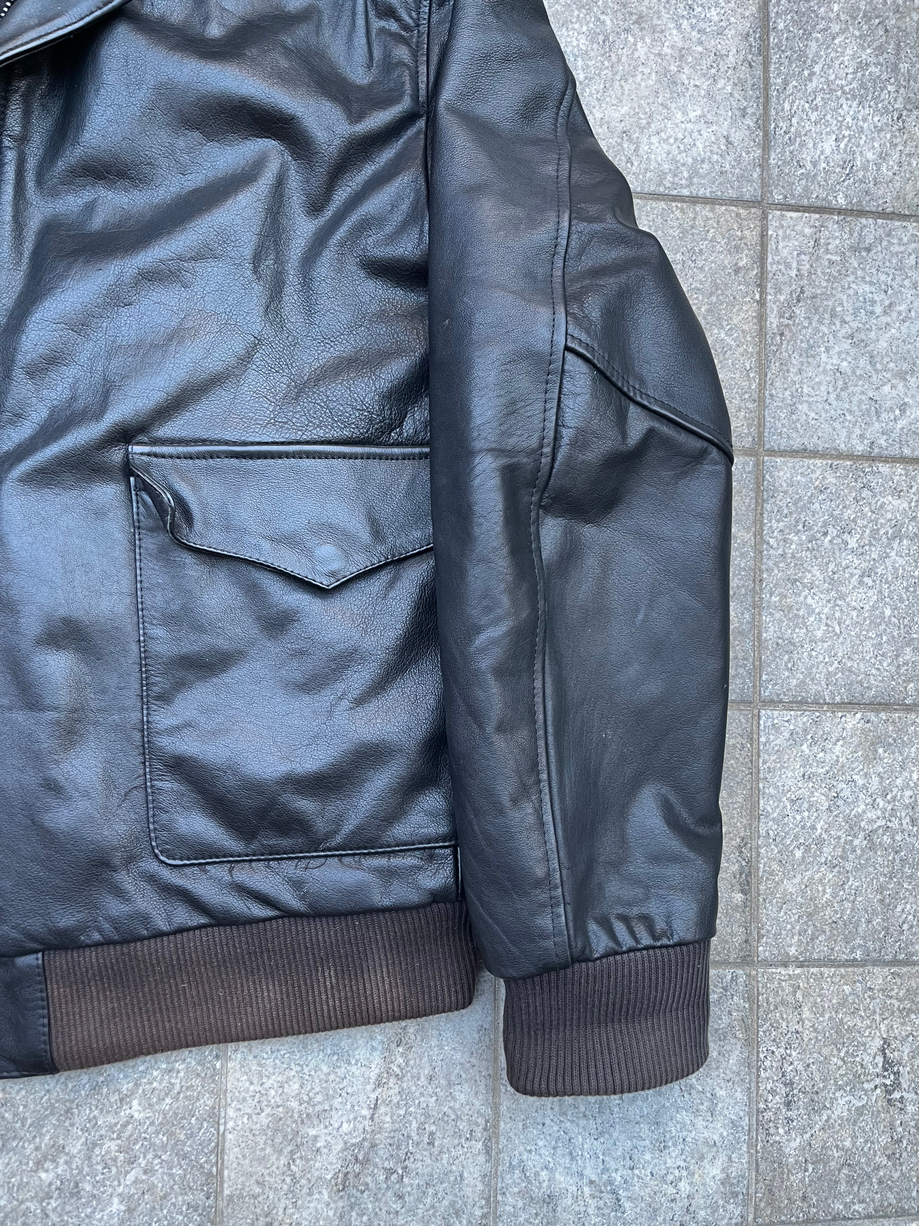 Vintage INFINITY Leather aviator bomber Jacket