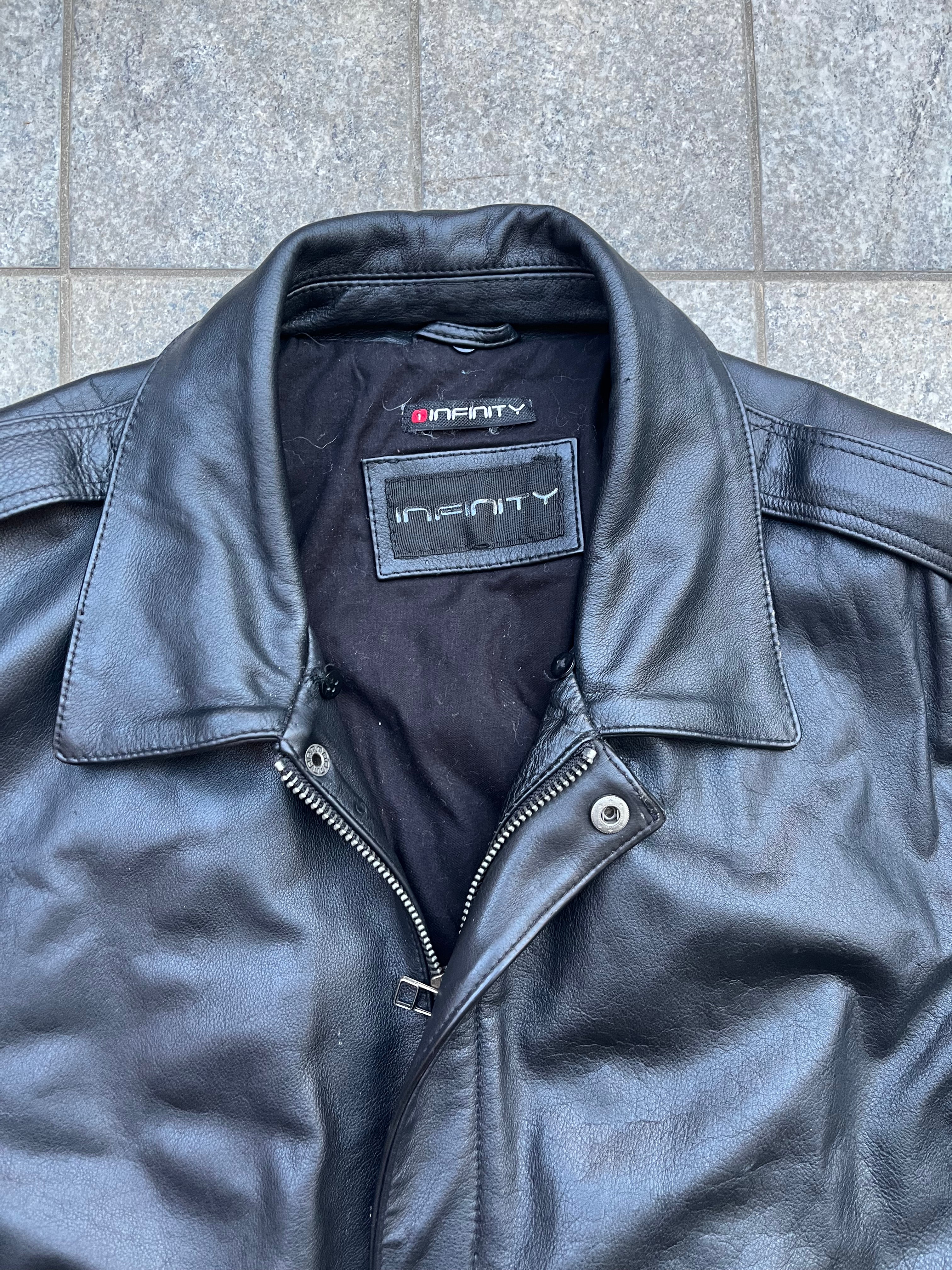 Vintage INFINITY Leather aviator bomber Jacket