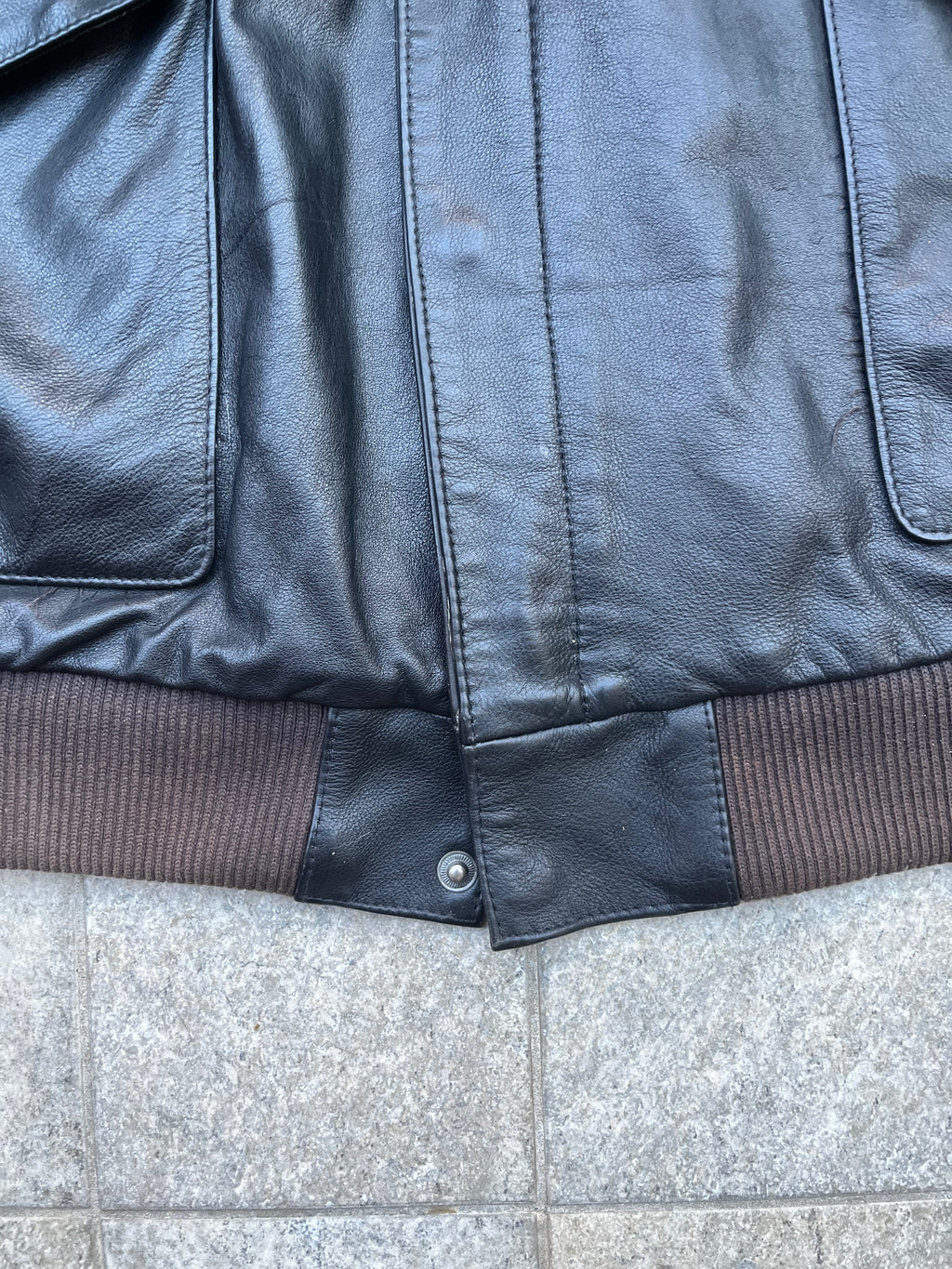 Vintage INFINITY Leather aviator bomber Jacket