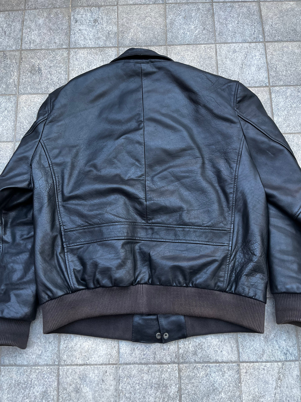 Vintage INFINITY Leather aviator bomber Jacket