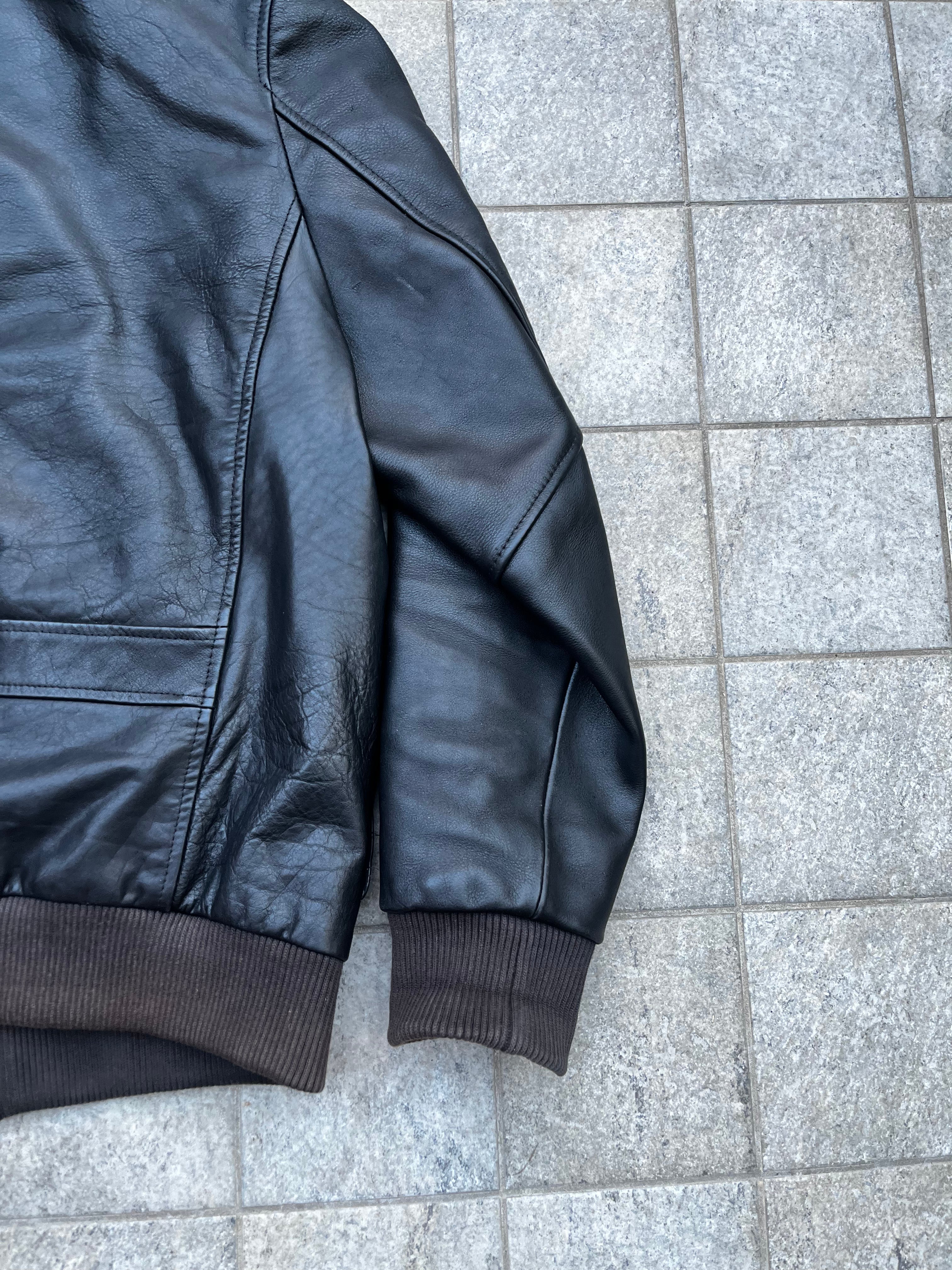 Vintage INFINITY Leather aviator bomber Jacket