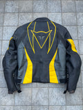 Dainese Black and Yellow biker Leather jacket