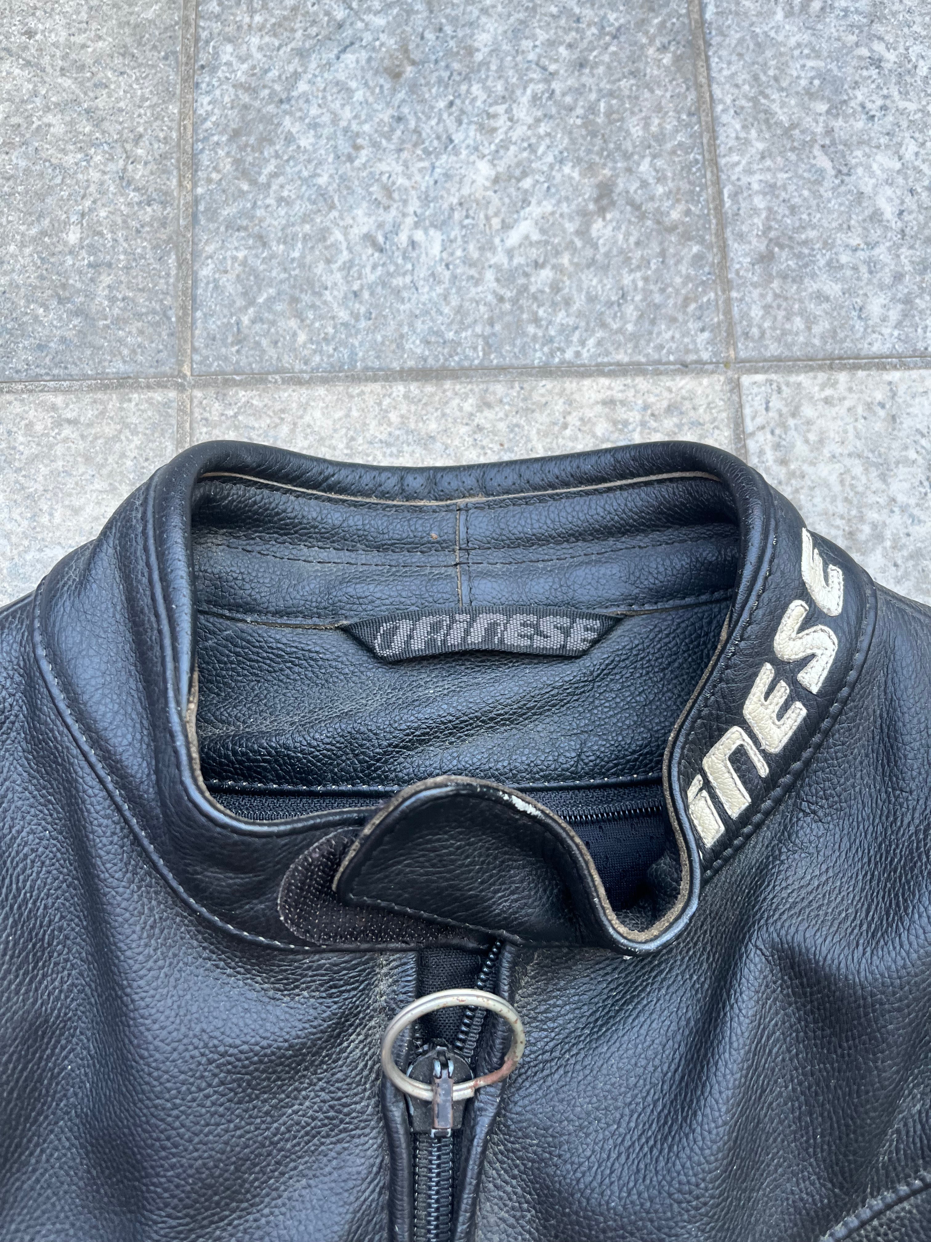 Dainese Black and Yellow biker Leather jacket