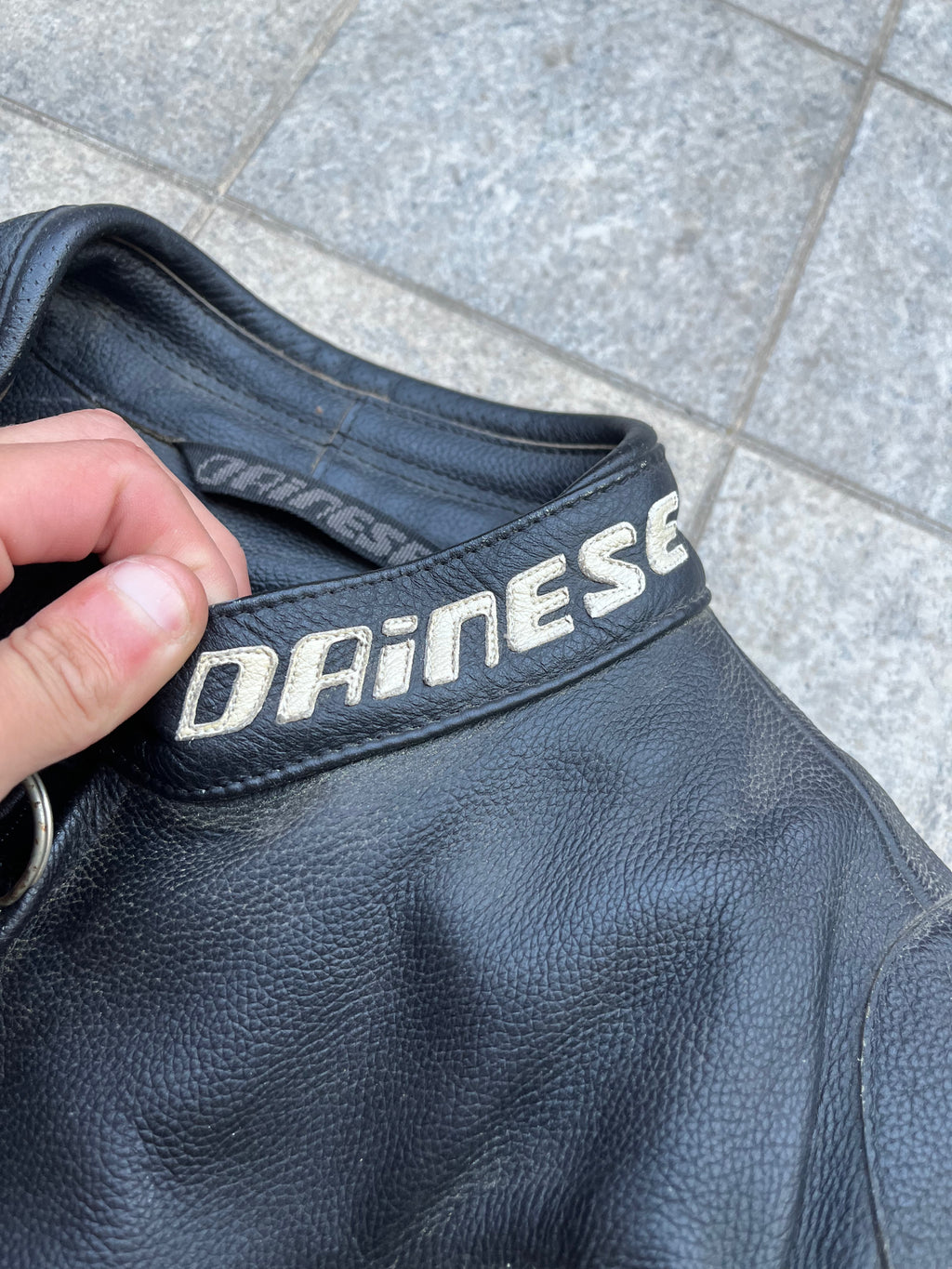 Dainese Black and Yellow biker Leather jacket