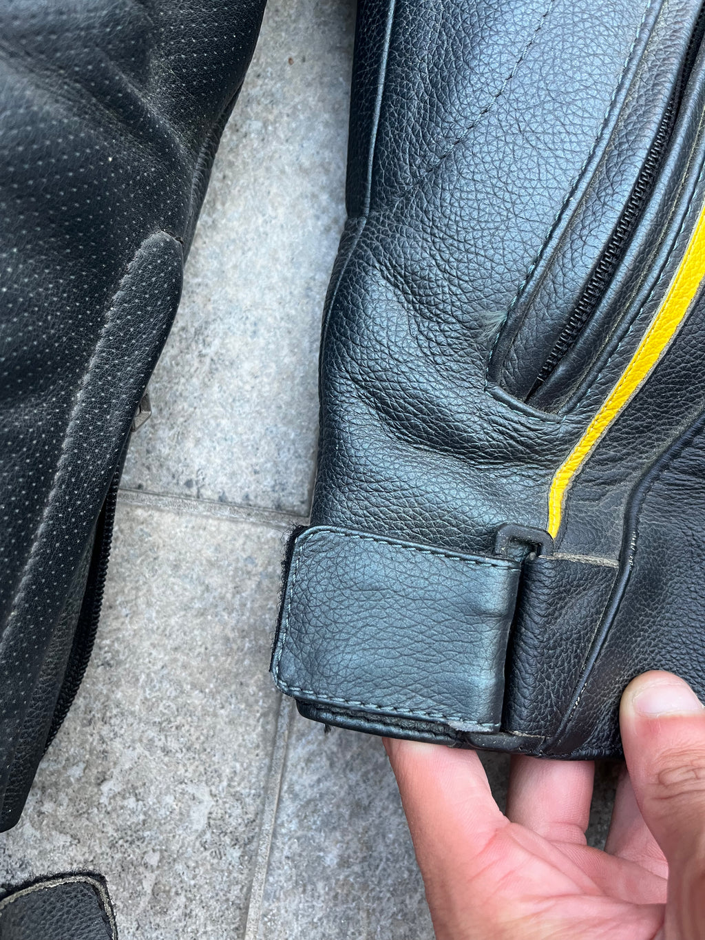 Dainese Black and Yellow biker Leather jacket